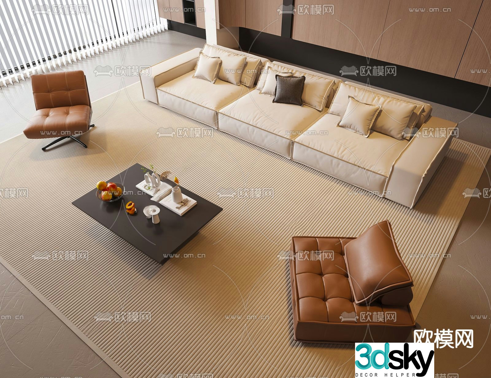 Modern sectional sofa 3d model