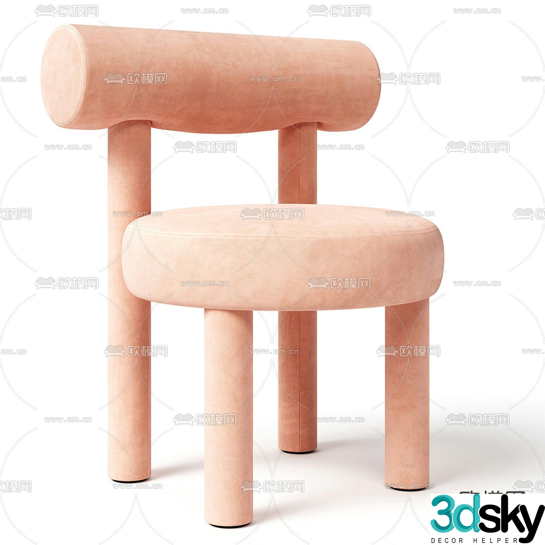 Modern chair dining chair 3d model