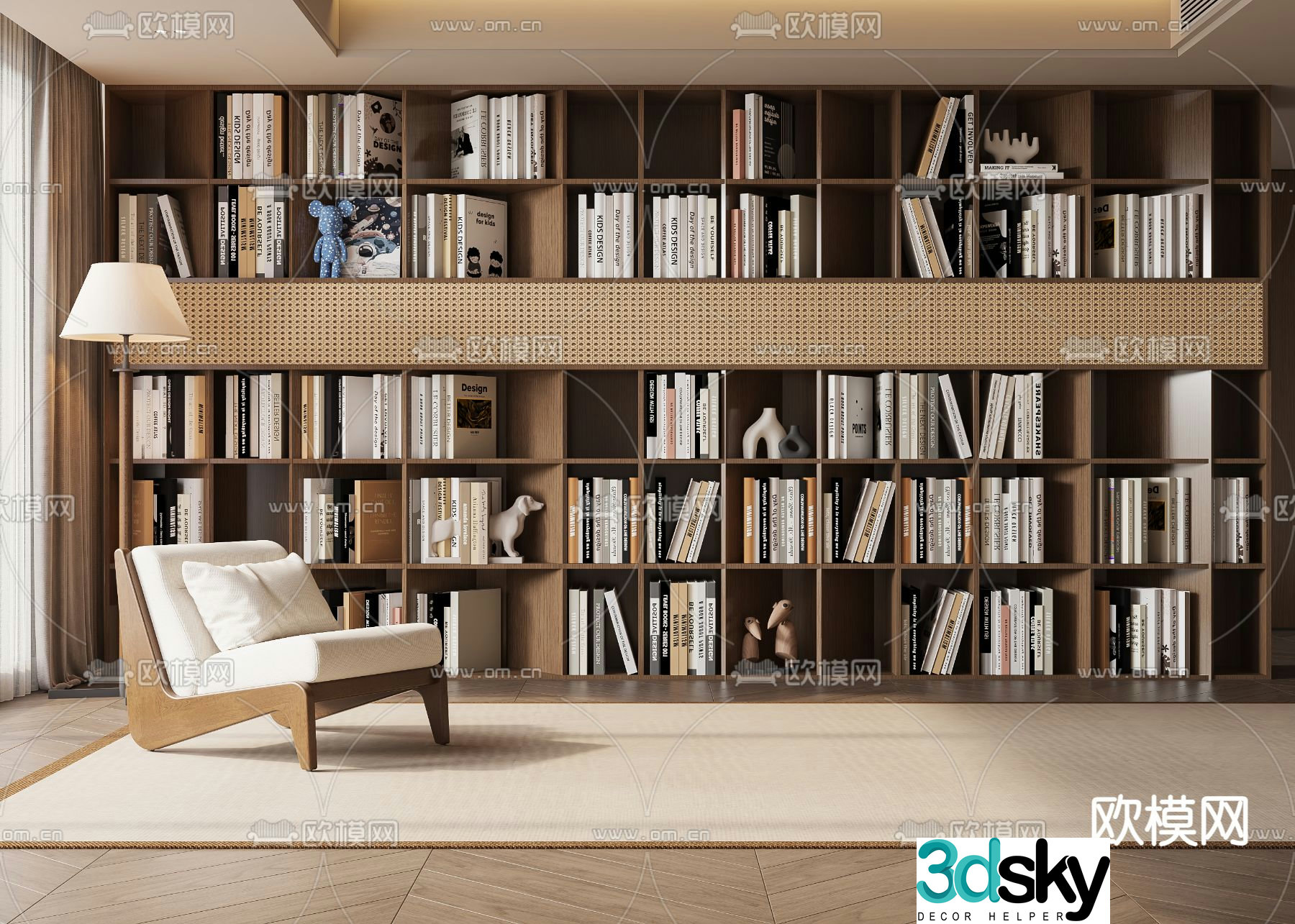 Medieval style bookcase 3D model