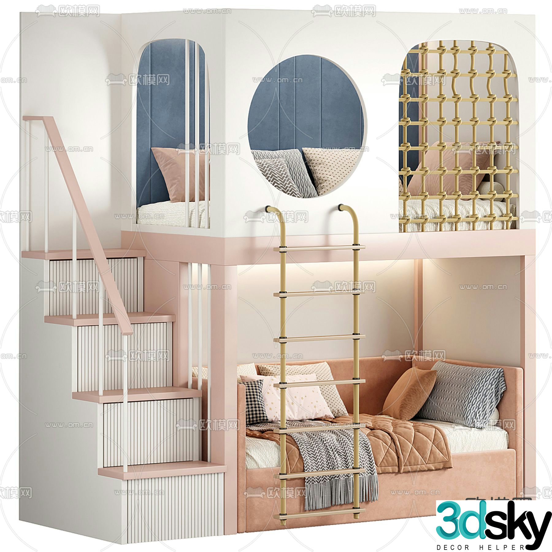 Bunk bed children’s bed child’s bed 3D model