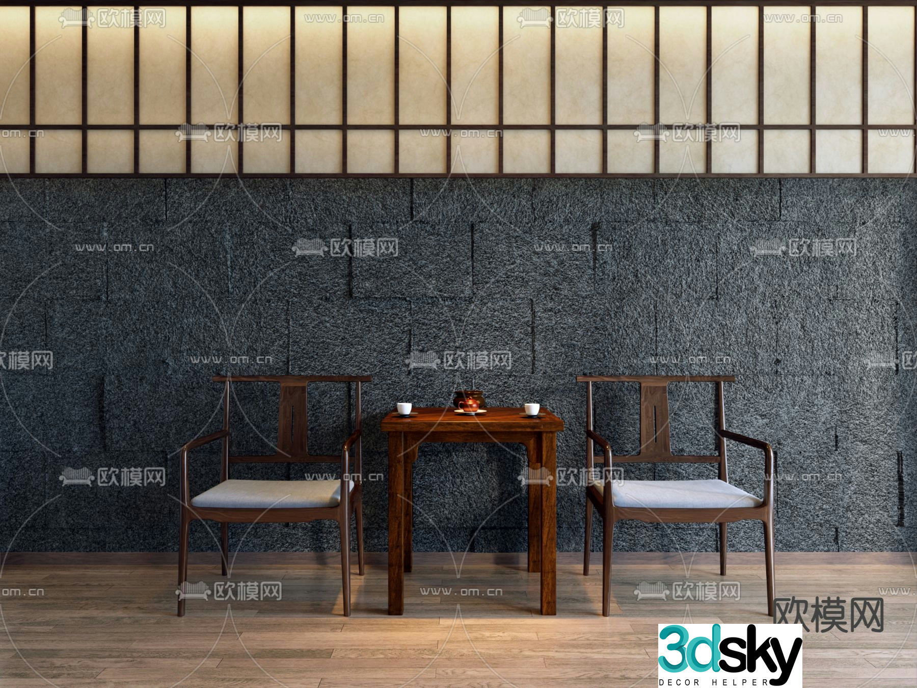 New Chinese style chair Taishi chair 3d model