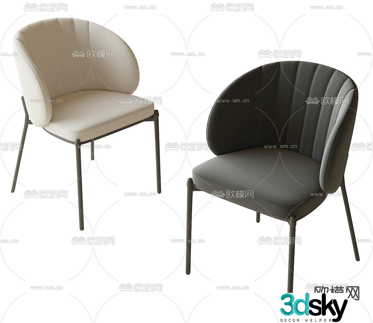 Modern chair dining chair 3d model