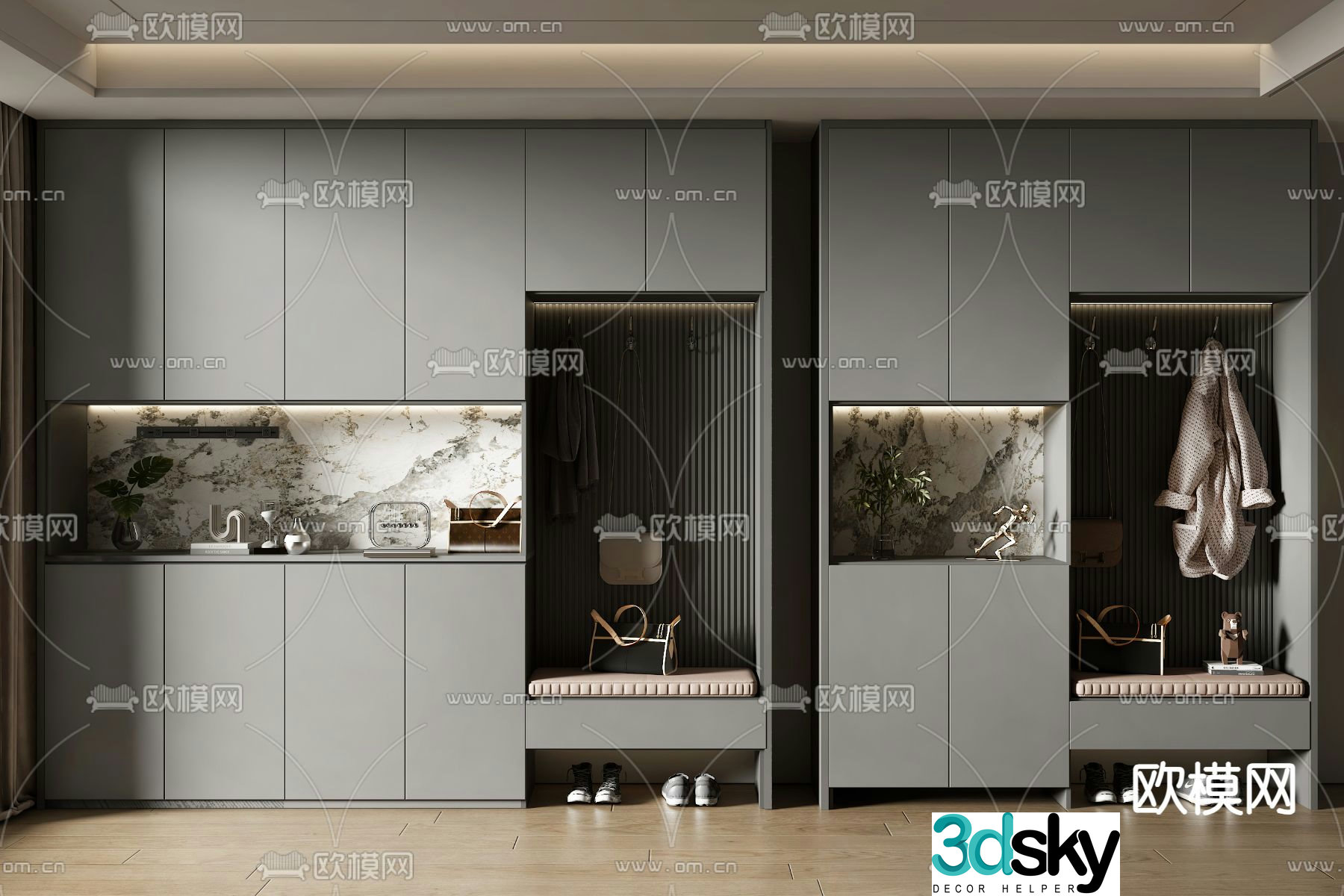 Entrance shoe cabinet 3D model