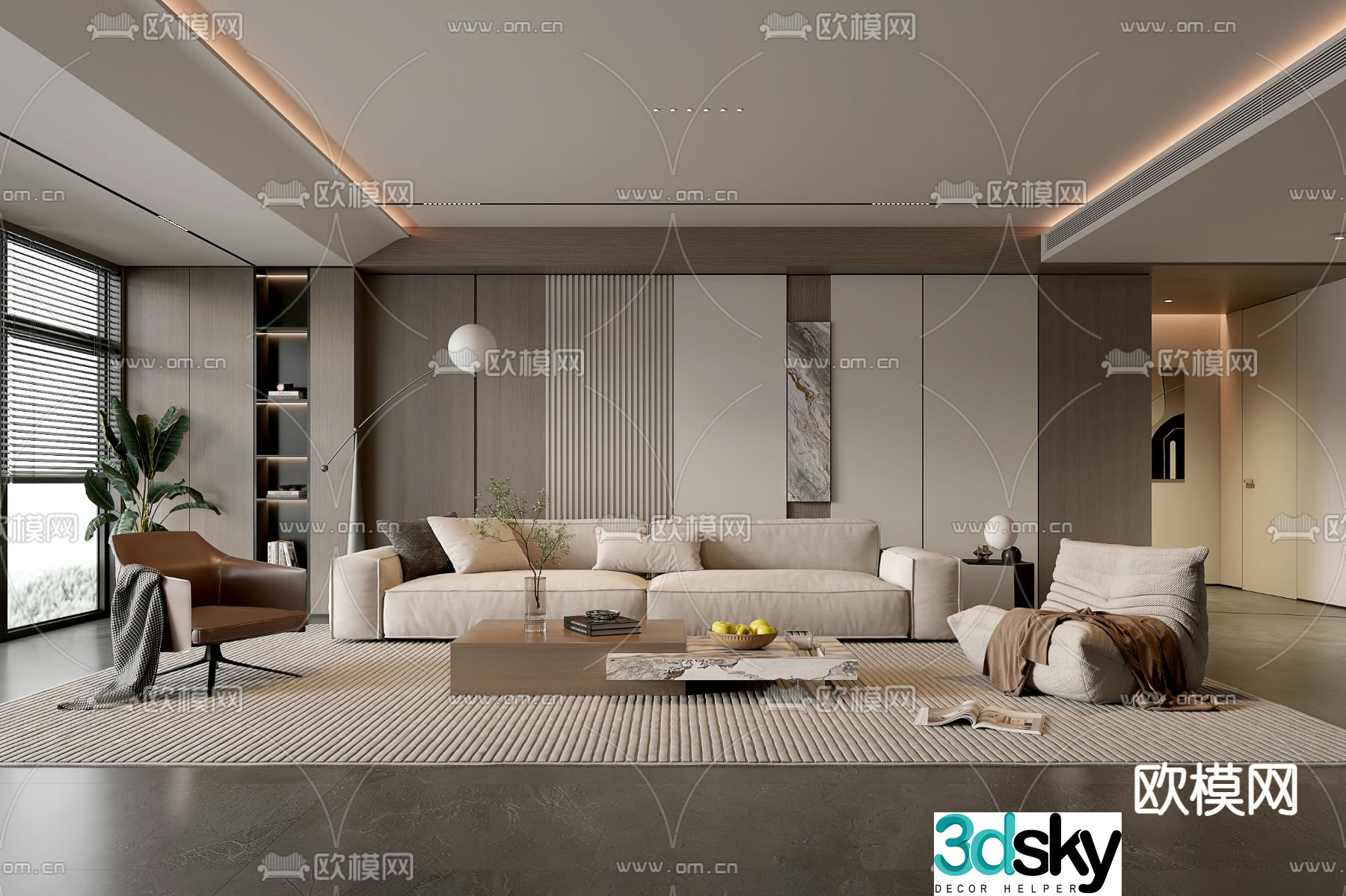 Modern living room 3d model