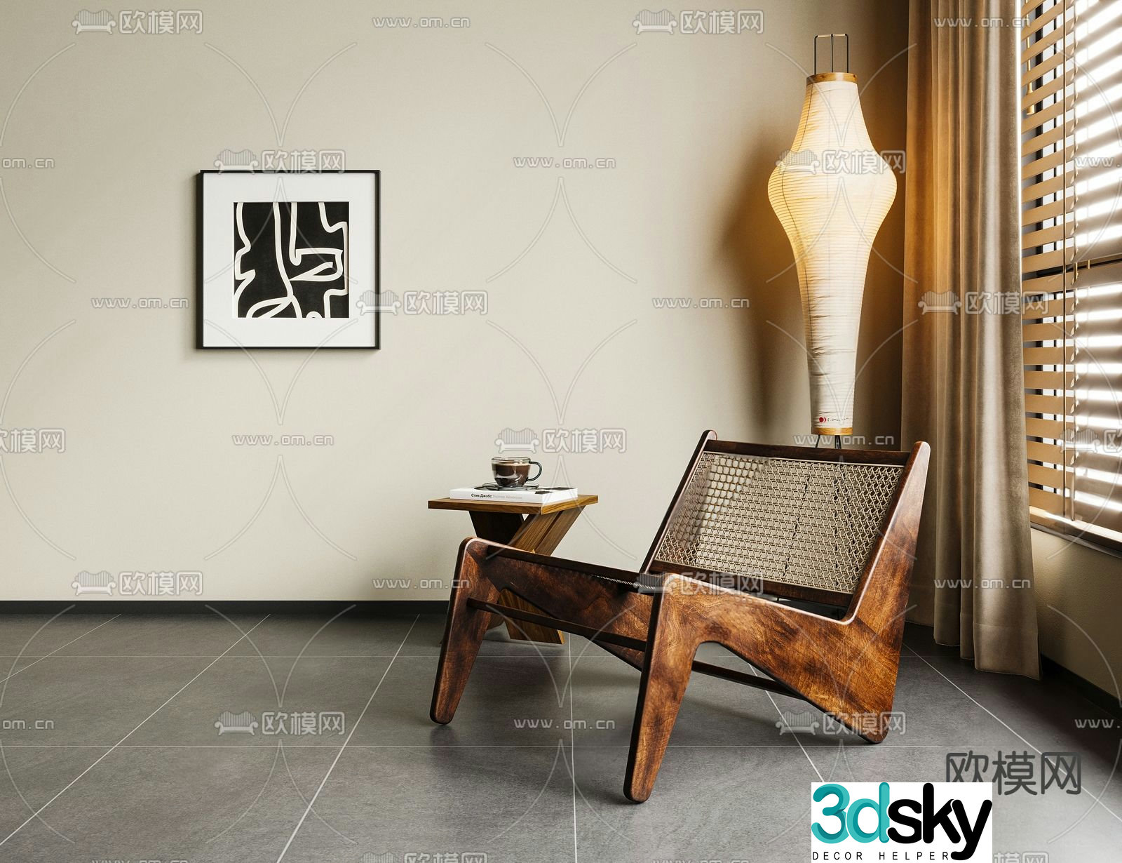 Medieval style chair leisure chair 3d model