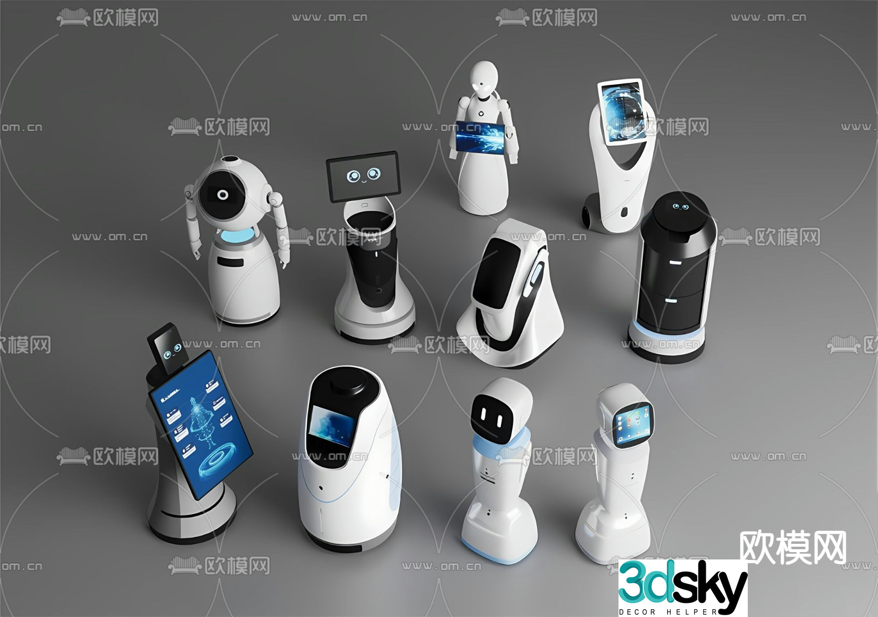 Intelligent robot tour robot 3D model