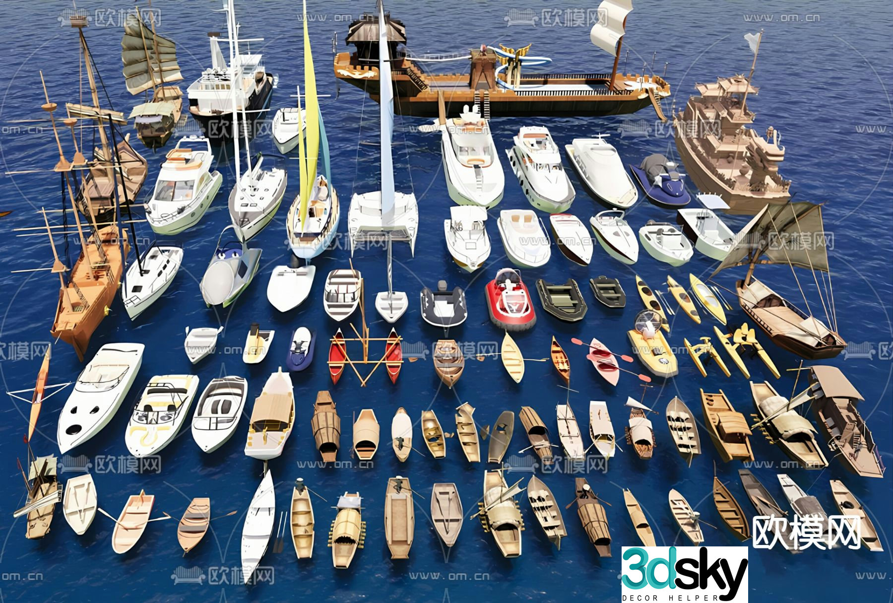 boat steamer sailing ship wooden boat 3d model