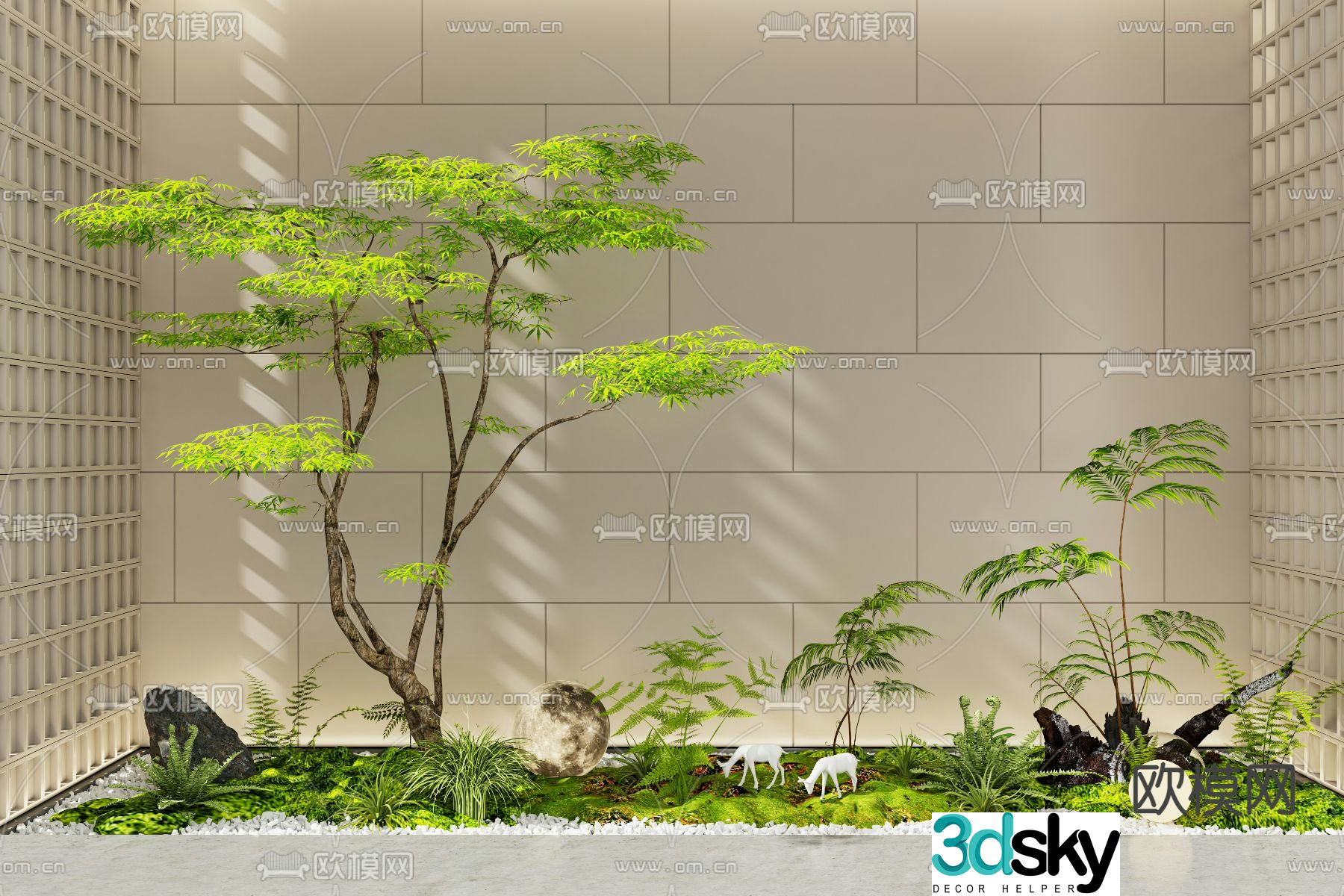 Indoor landscape landscaping courtyard sketch 3d model