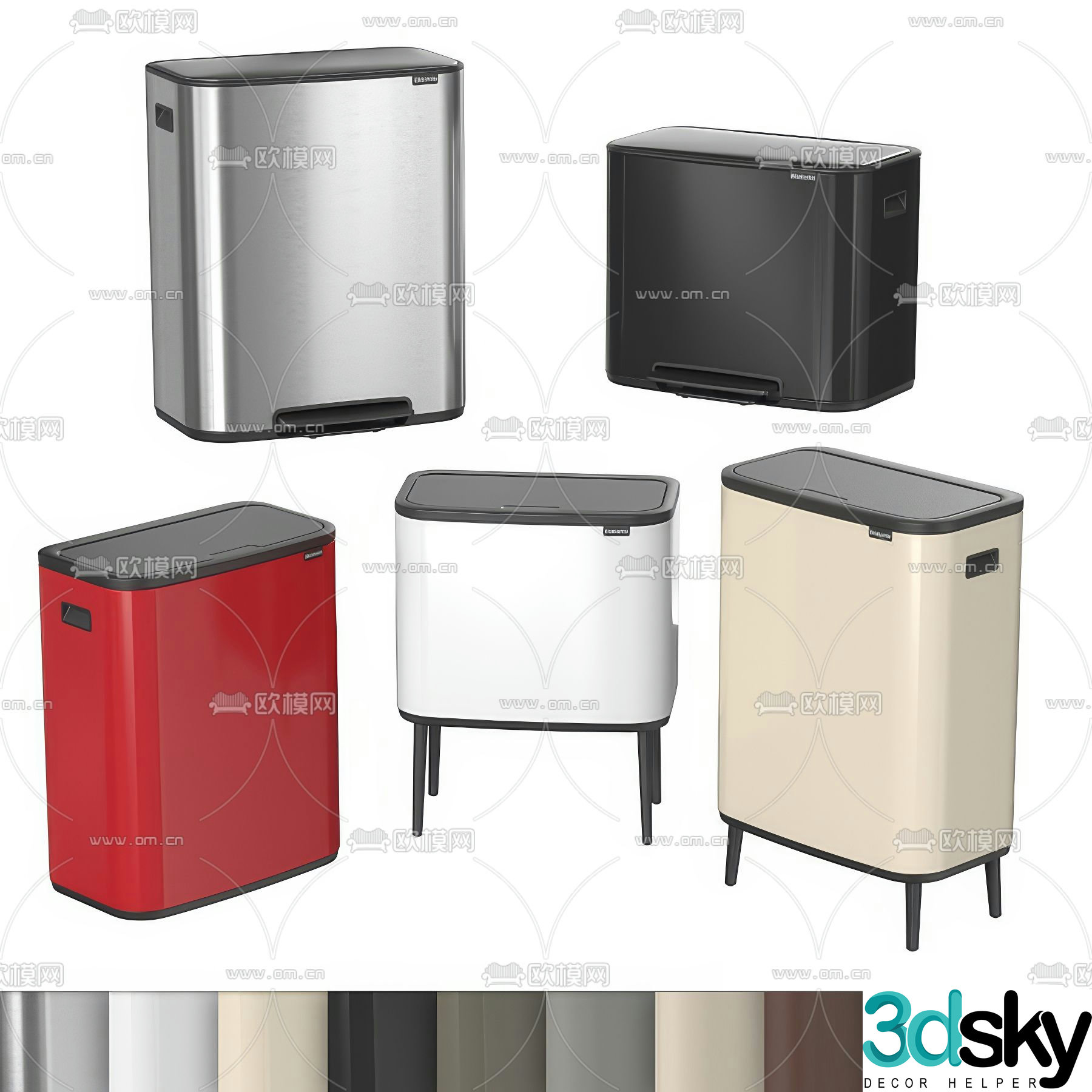 Modern trash can 3d model