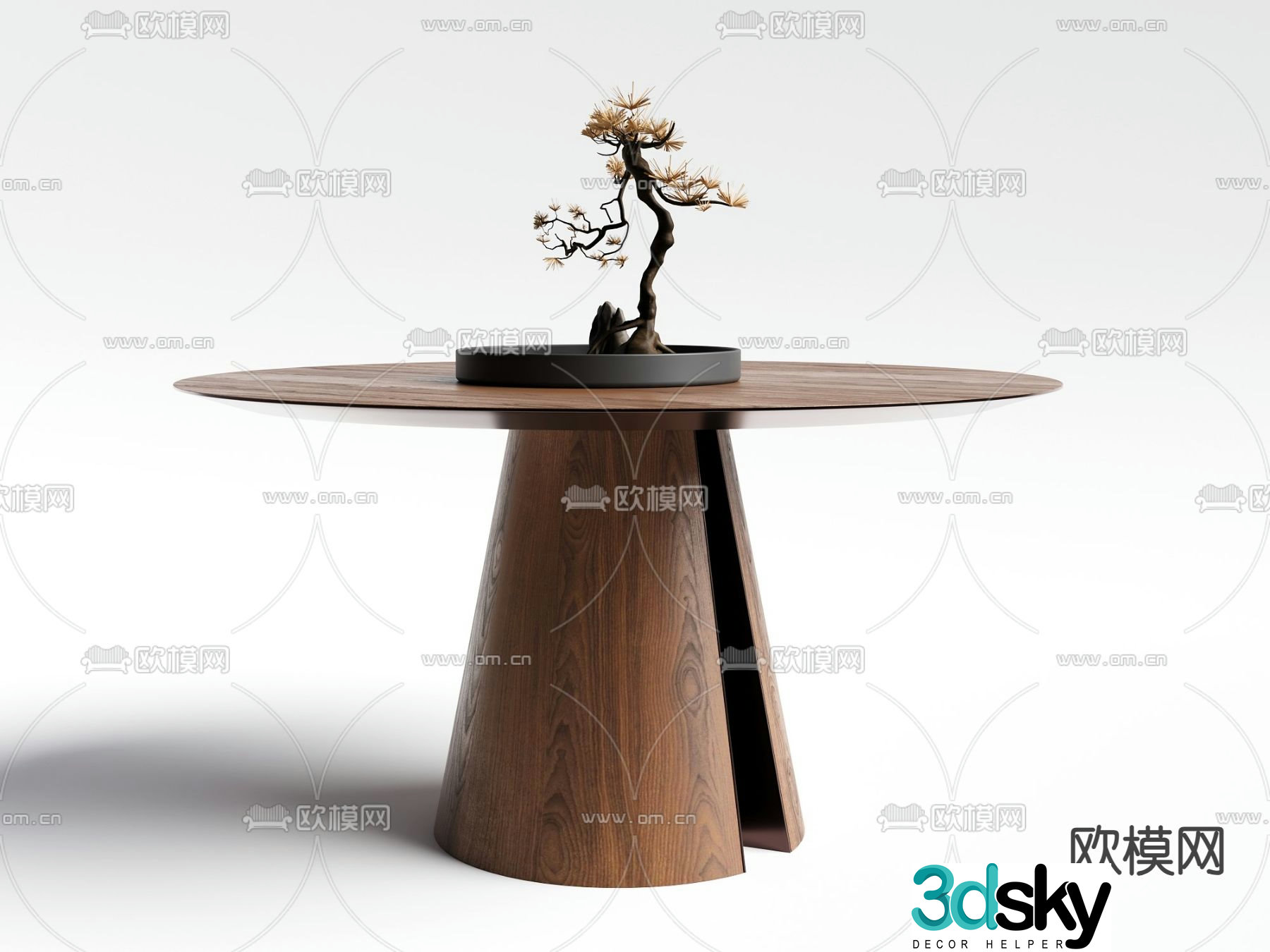 New Chinese dining table round table 3d model