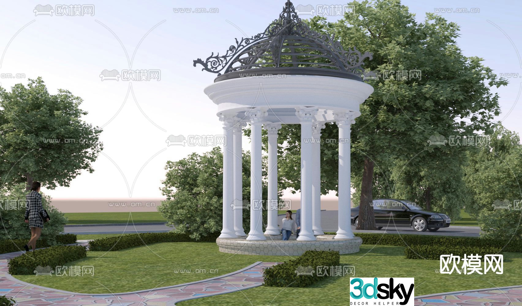 European style pavilion pavilion landscape pavilion 3d model