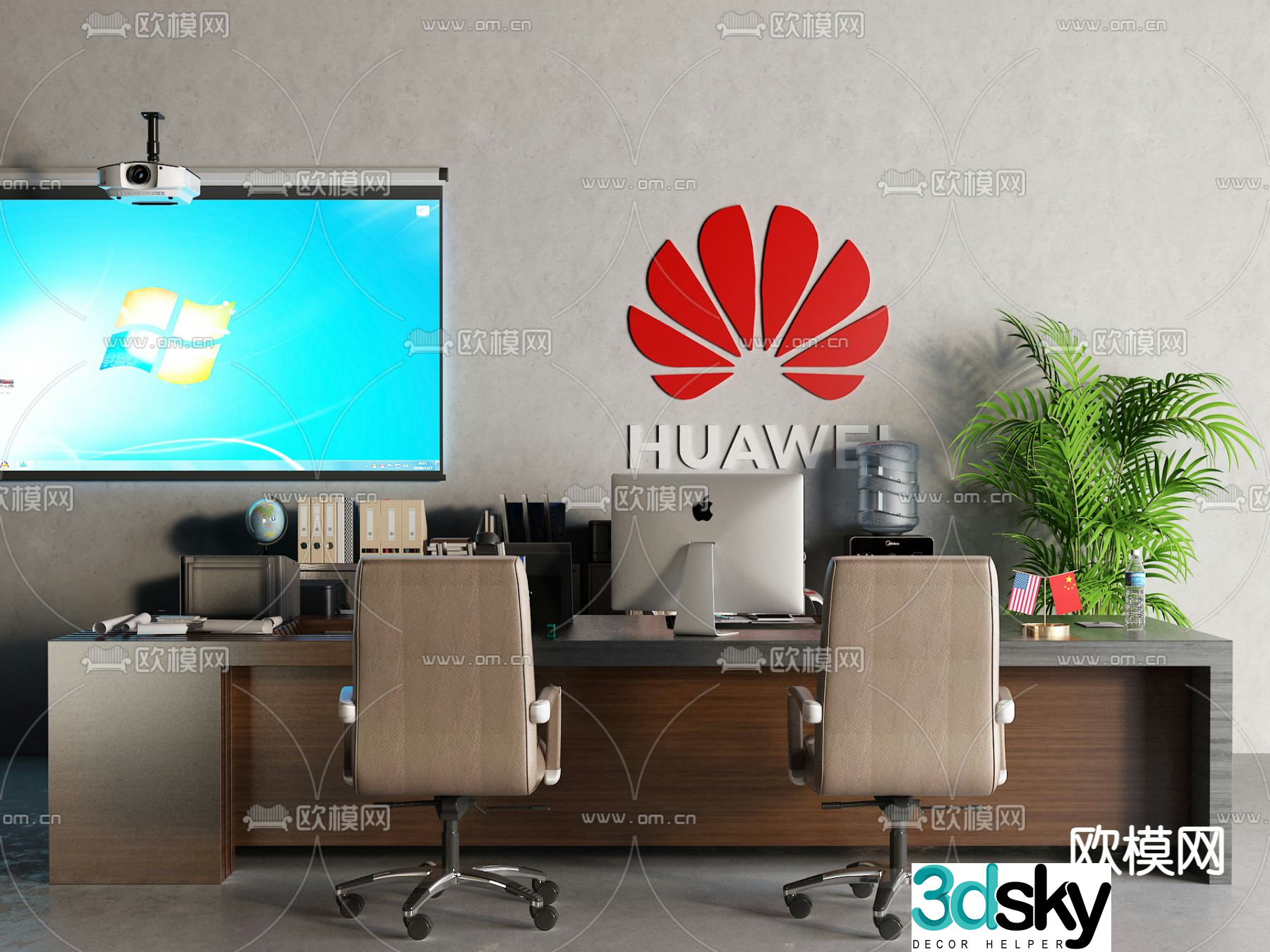 desk desk executive desk 3d model