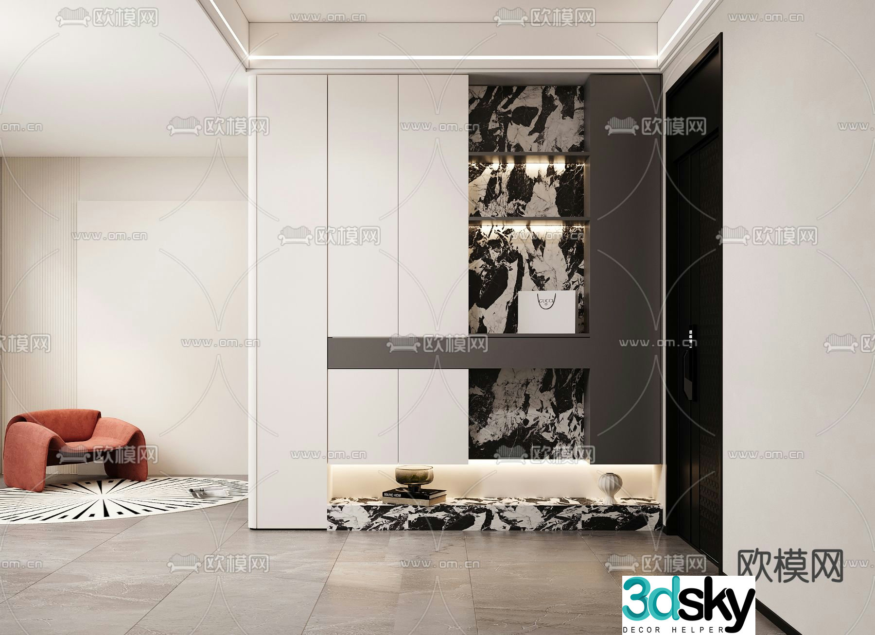 Entrance shoe cabinet 3D model