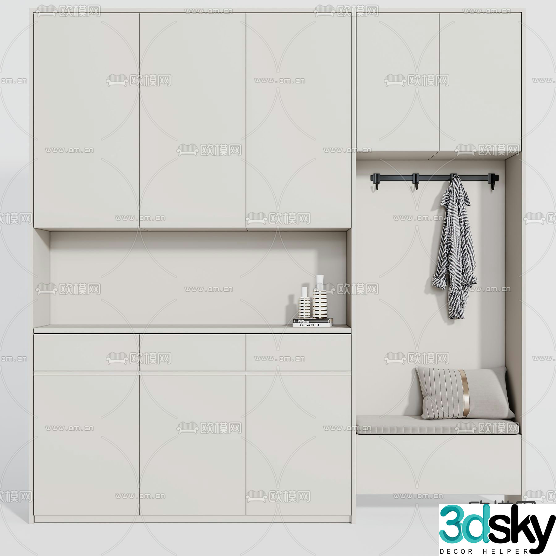 Modern shoe cabinet 3d model