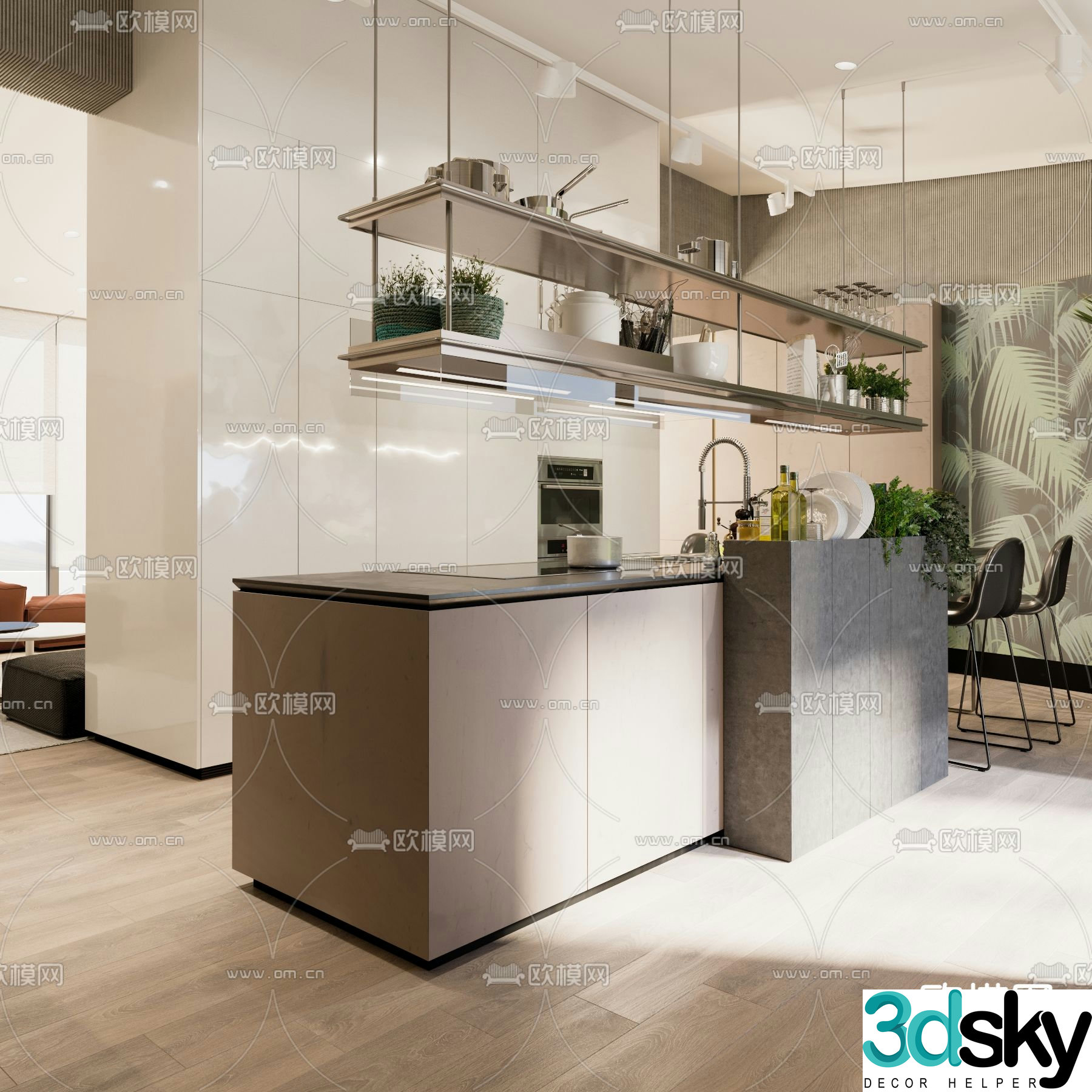 Modern cabinet bar 3d model