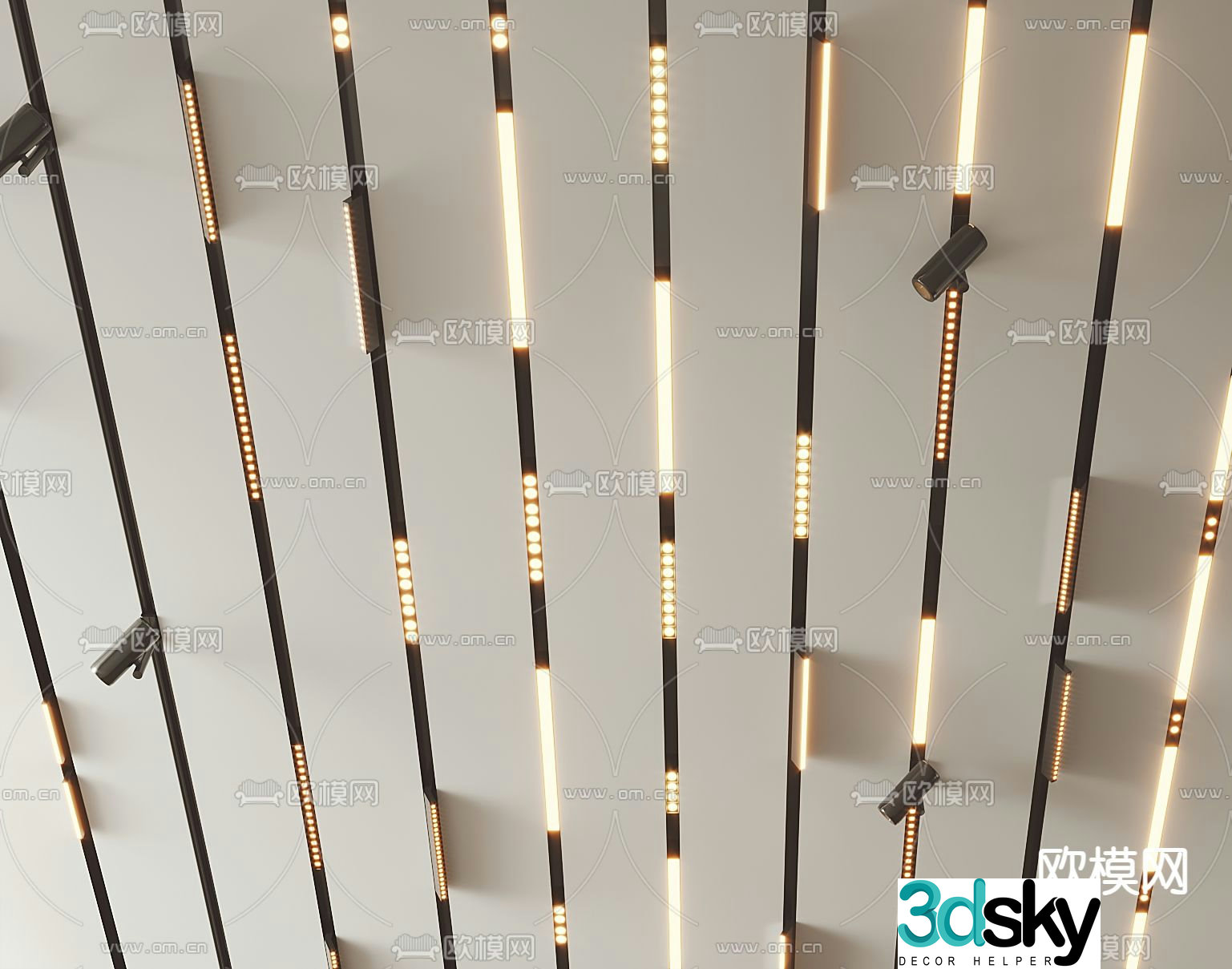 Modern magnetic light track light 3d model