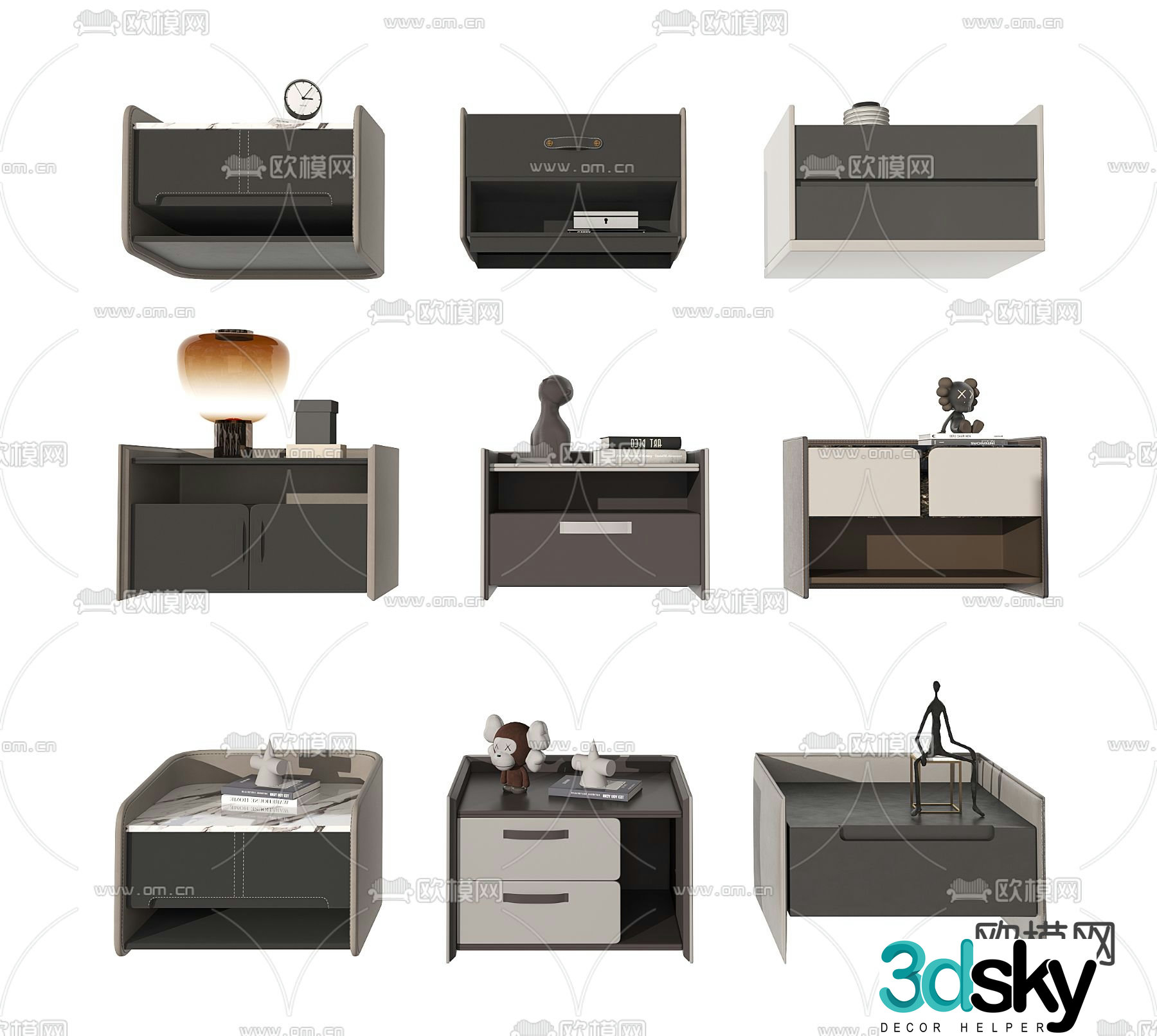 Modern bedside table 3d model