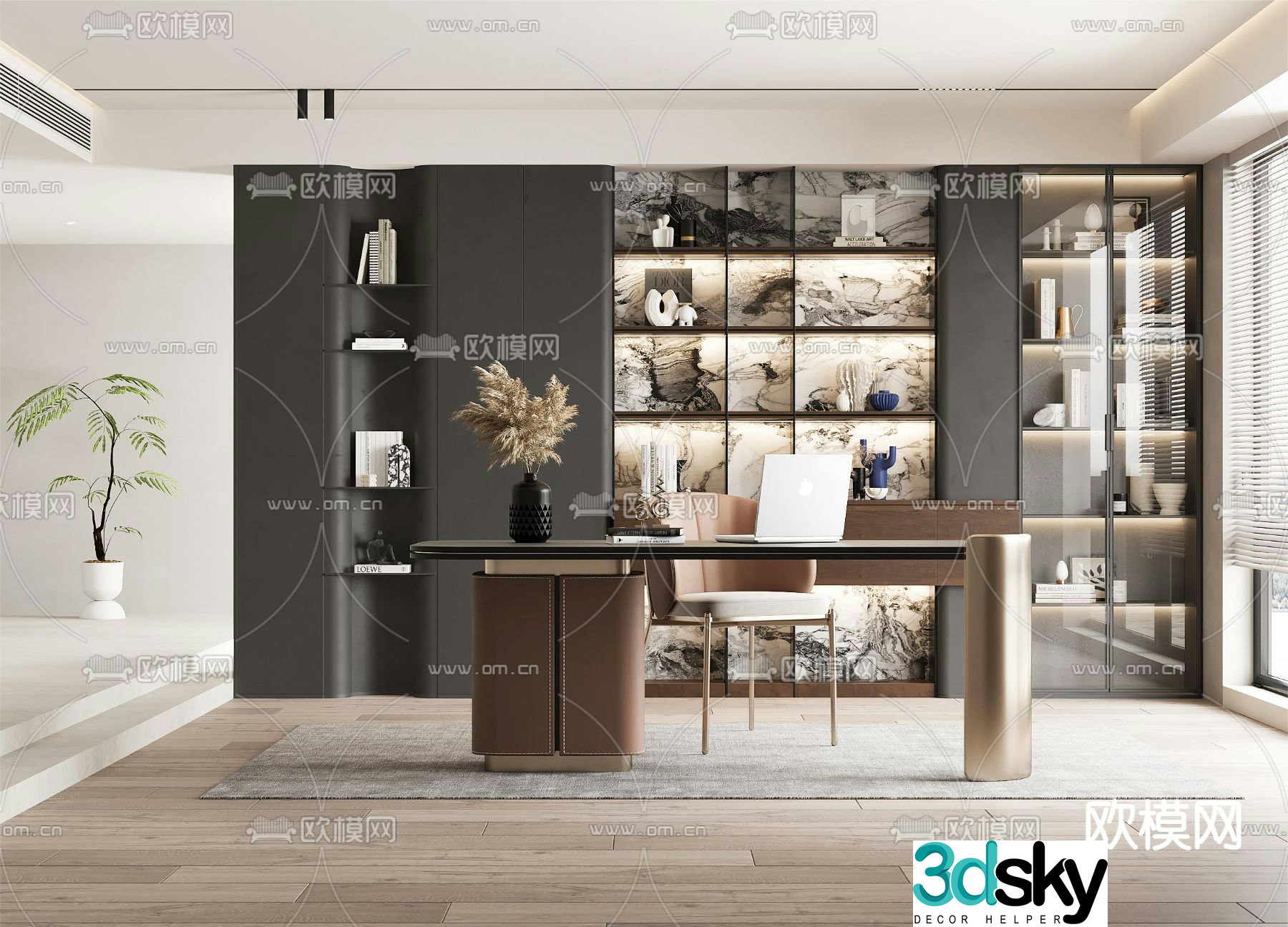 Modern study 3d model