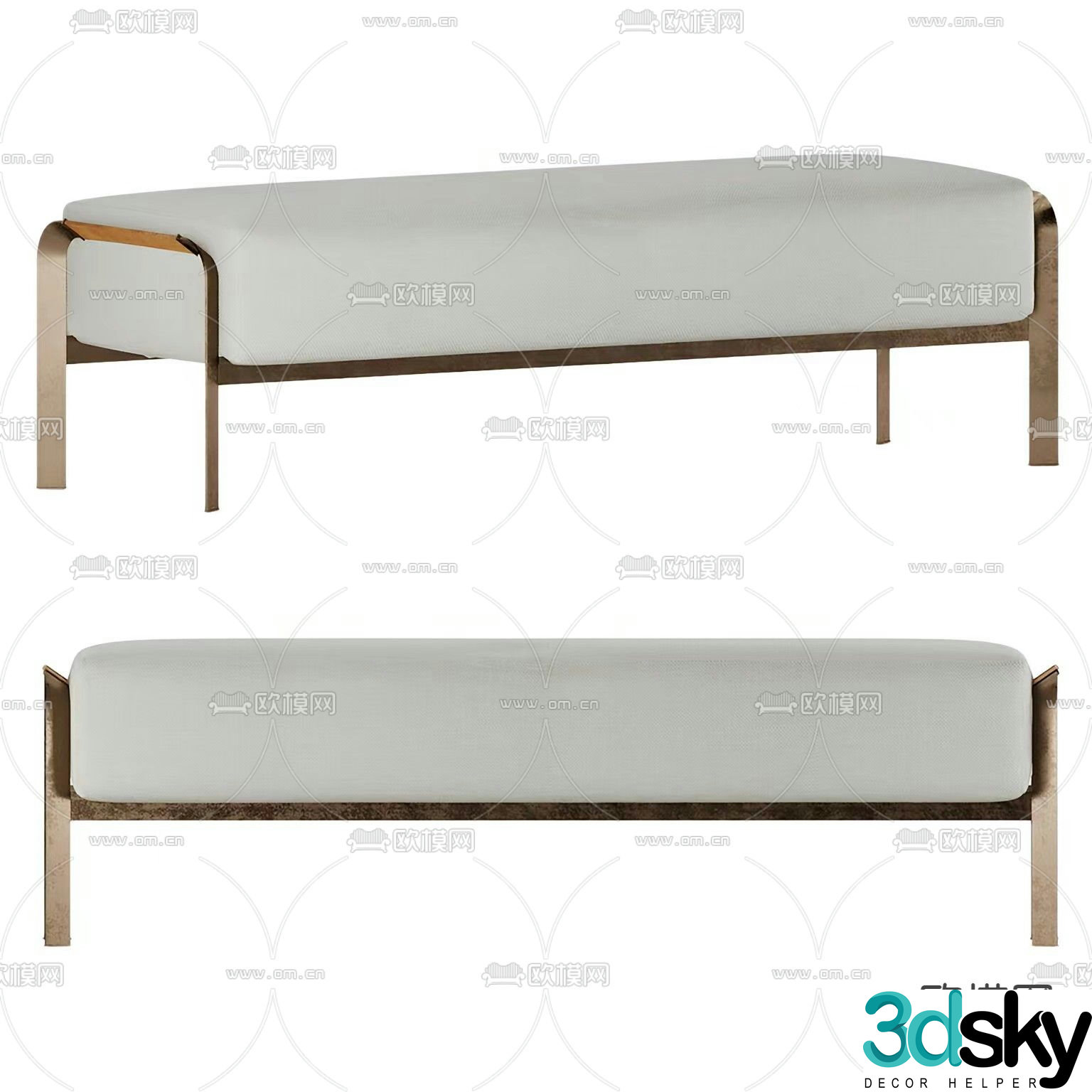 Modern bench 3d model