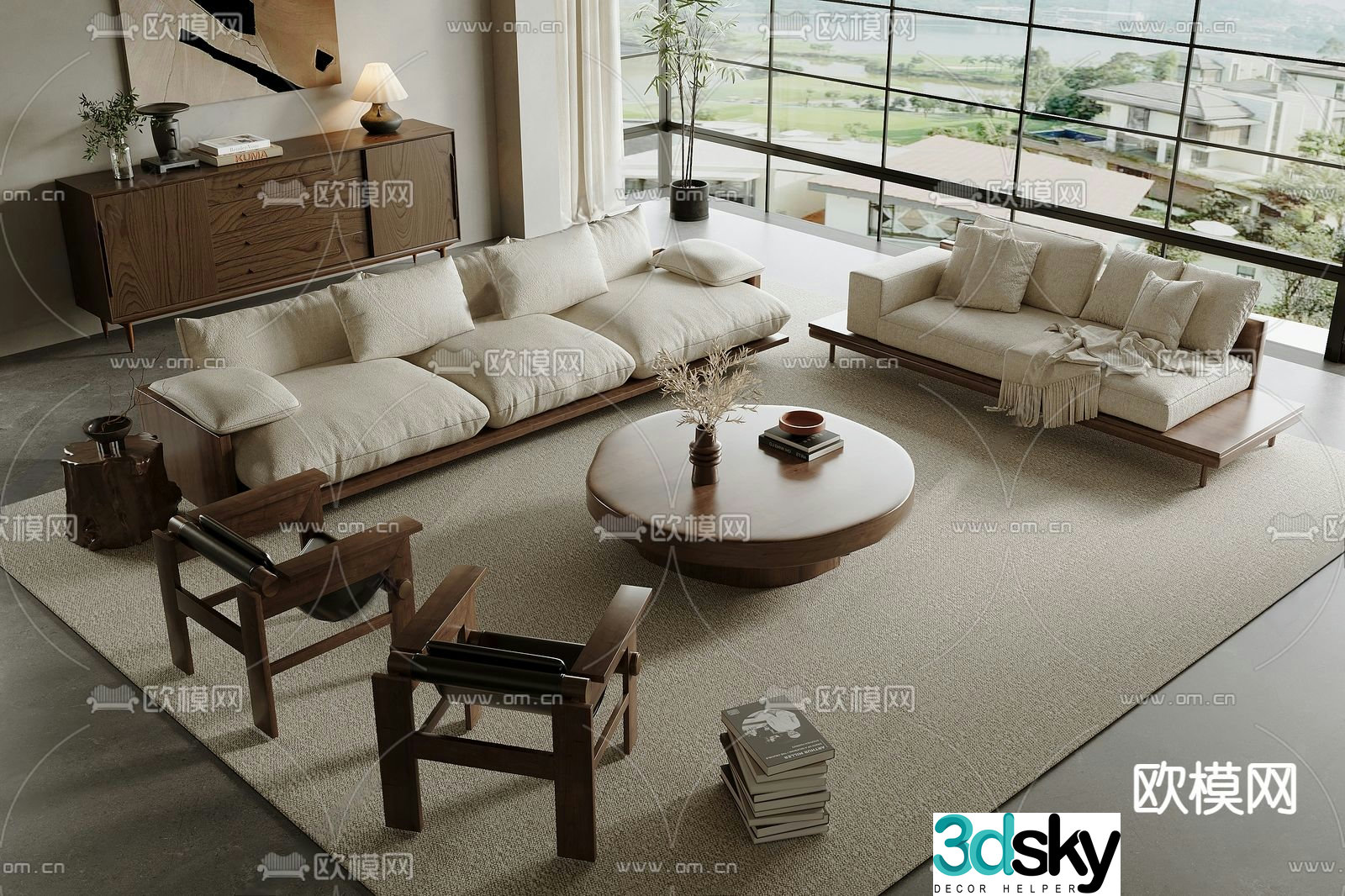 Medieval style modular sofa 3D model
