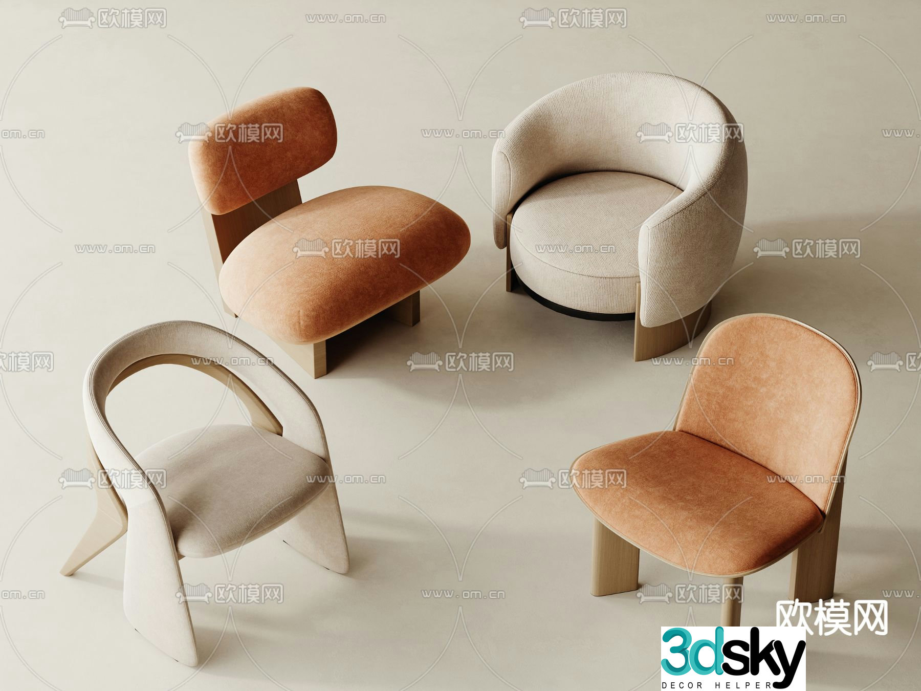 Modern single sofa 3d model