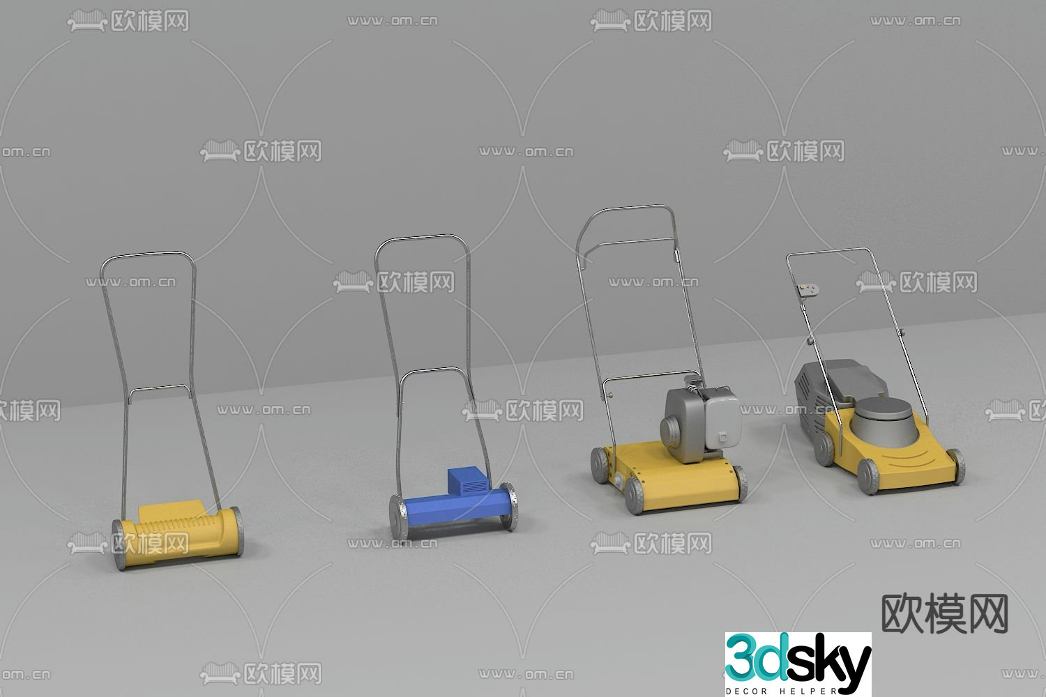 Modern lawn mower 3d model