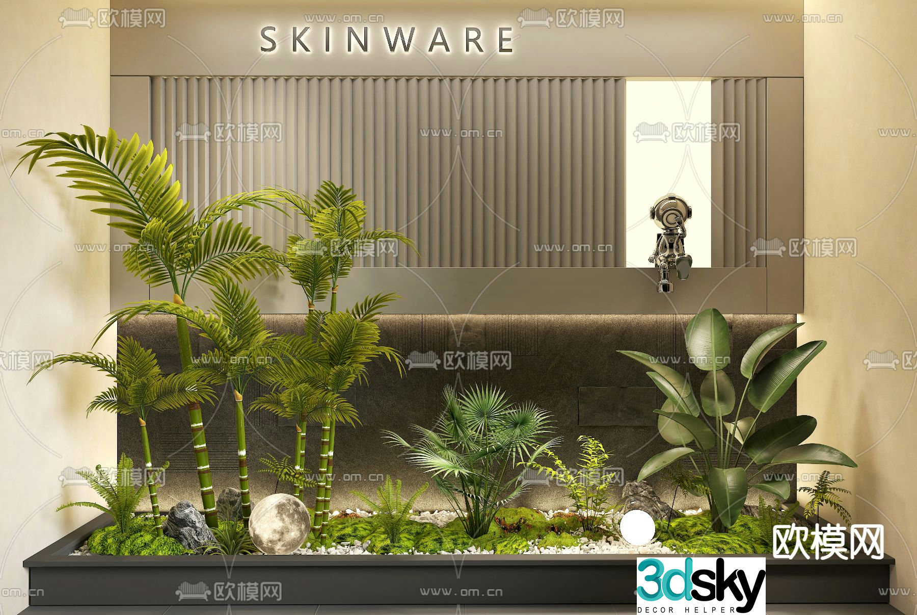 Indoor landscape landscaping courtyard sketch 3d model