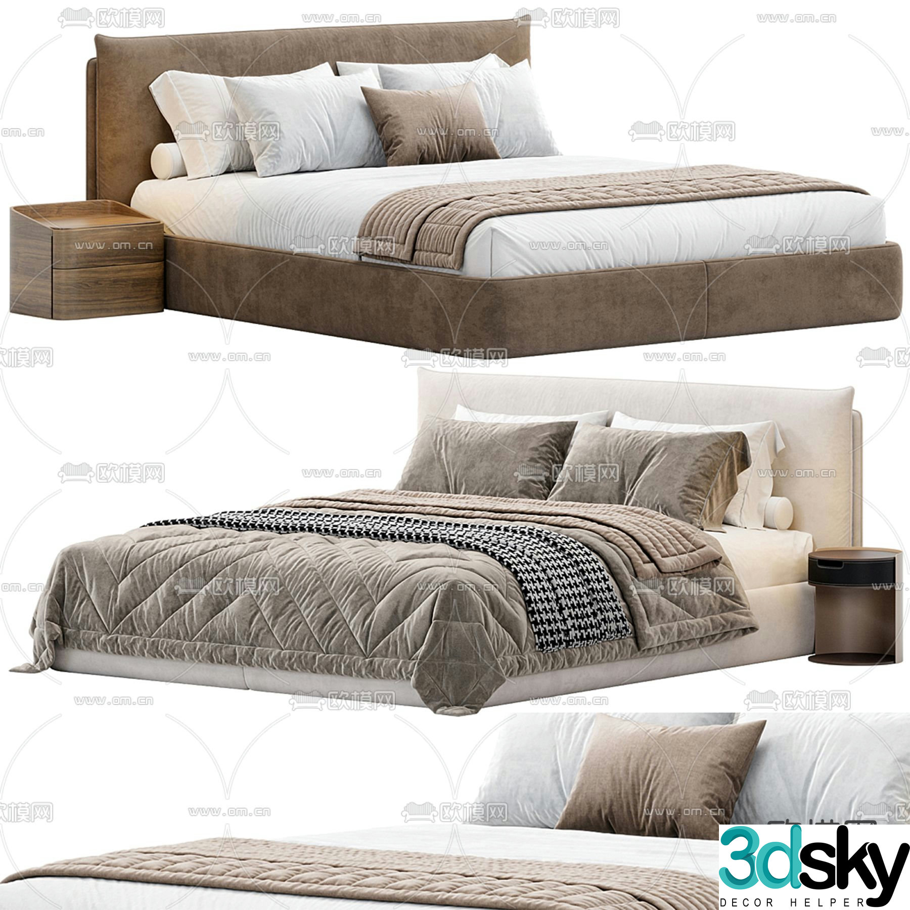 LOTUS Bed By Ogogo double bed 3d model