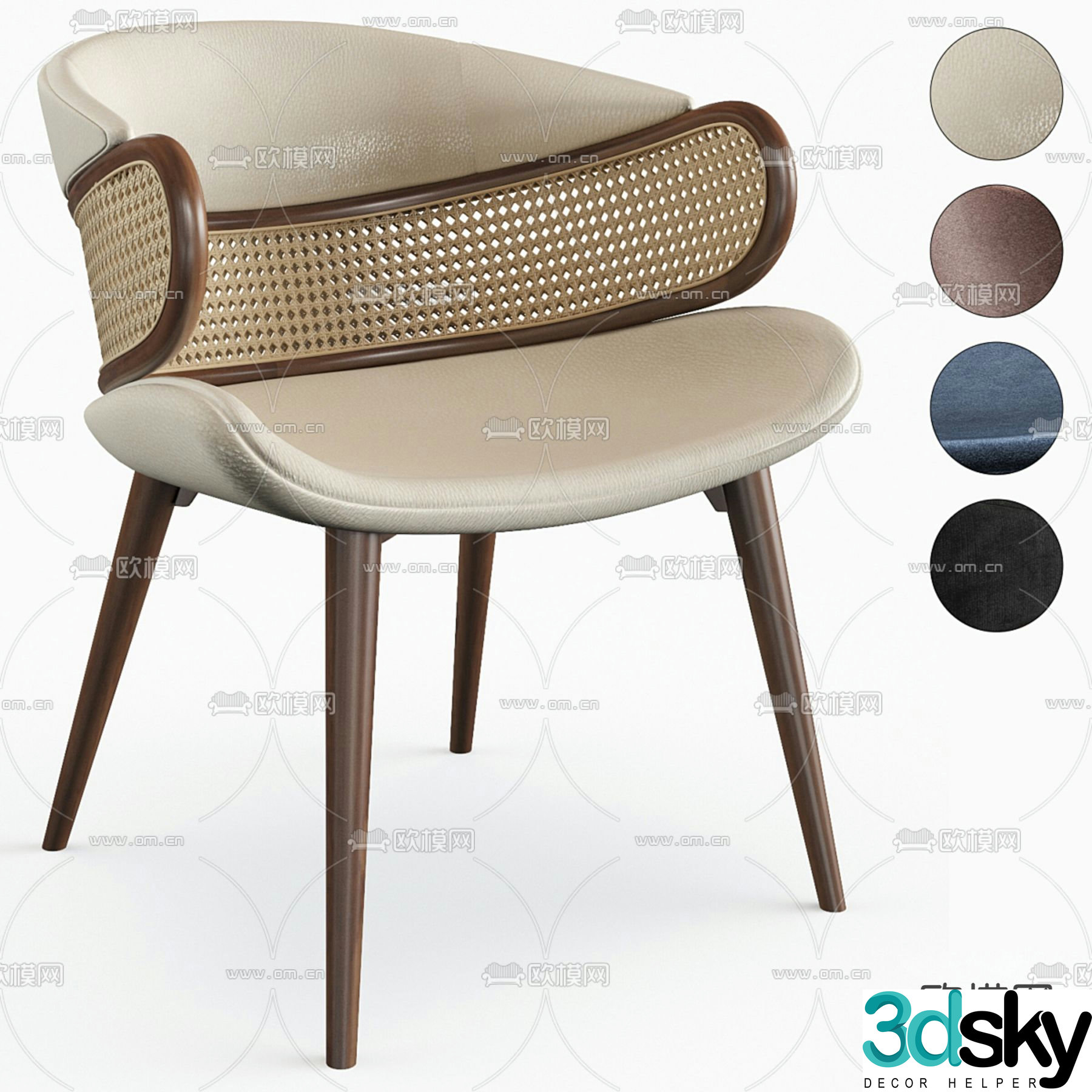 Wasabi chair dining chair 3d model
