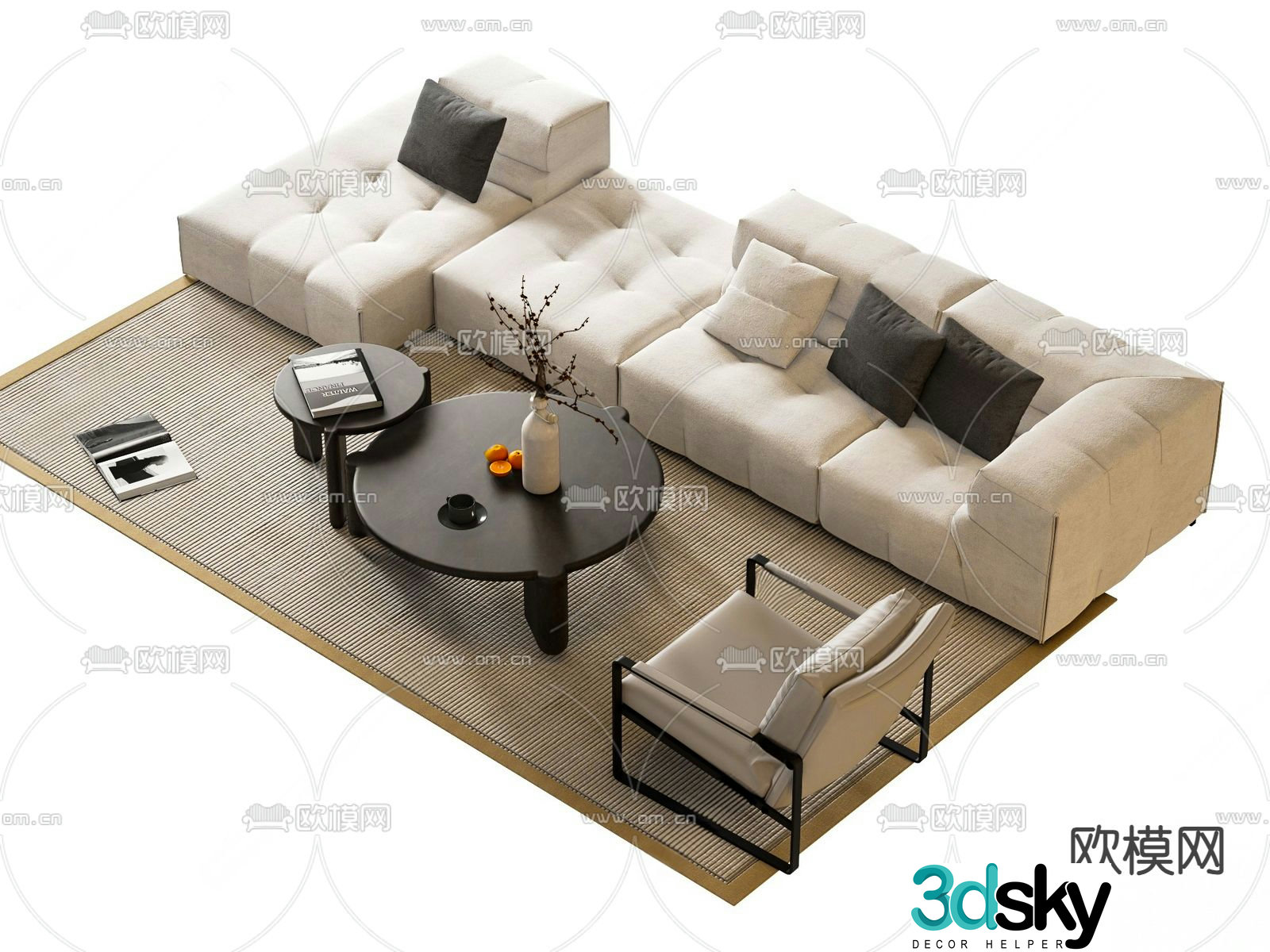 Modern sofa set 3d model