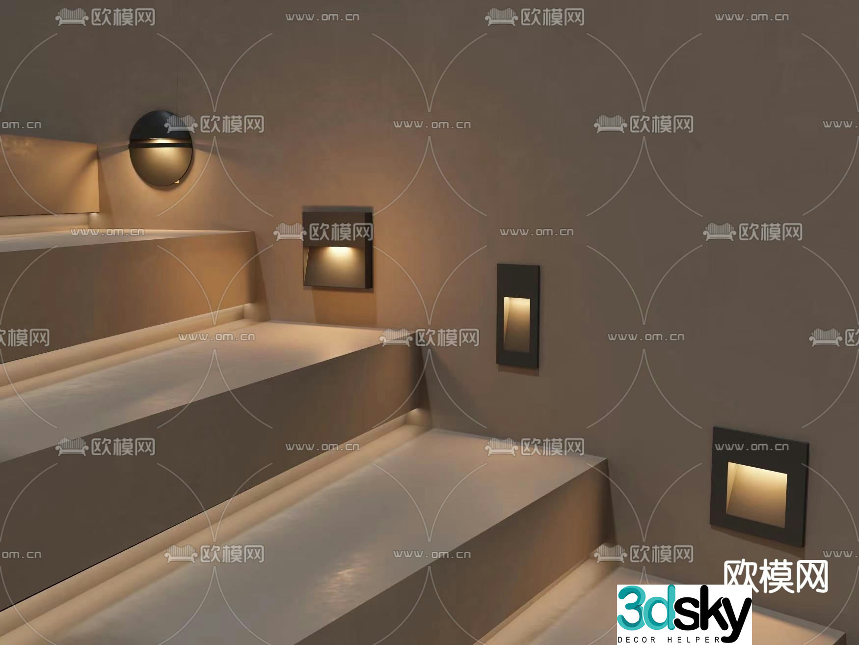 Wall lamp sensor lamp stair lamp floor lamp 3d model