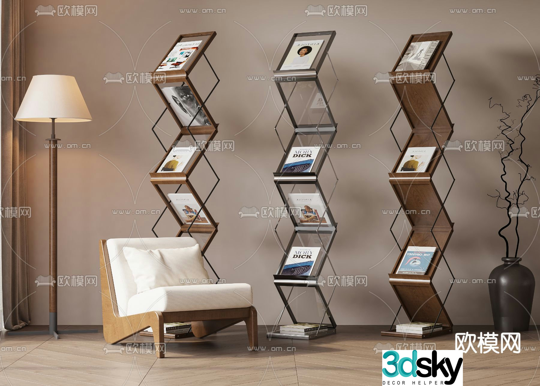 Medieval style bookshelf 3d model