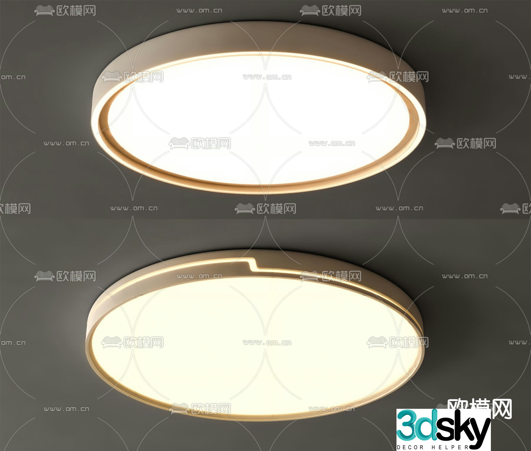 Round ceiling lamp bedroom lamp 3d model