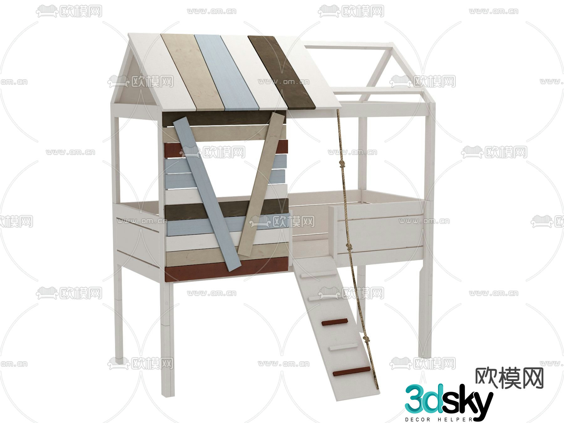 Modern children’s bed 3d model