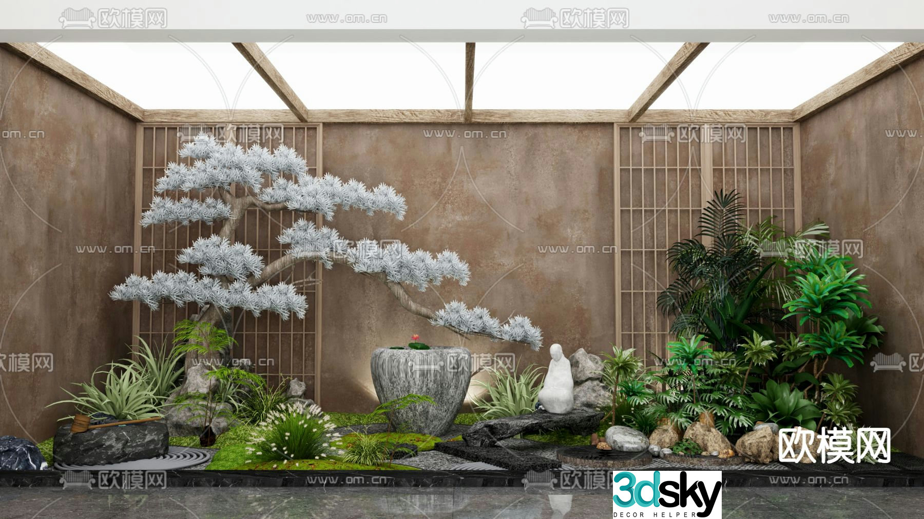 Indoor landscape plant landscaping patio 3d model