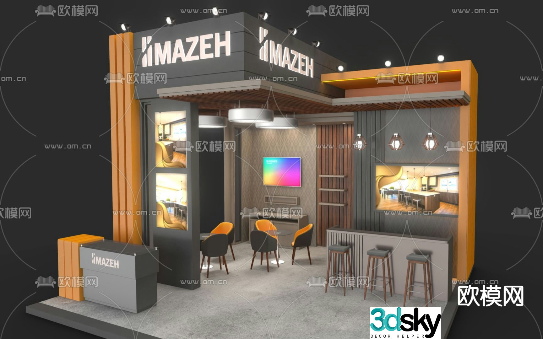 Furniture exhibition hall temporary exhibition space 3D model