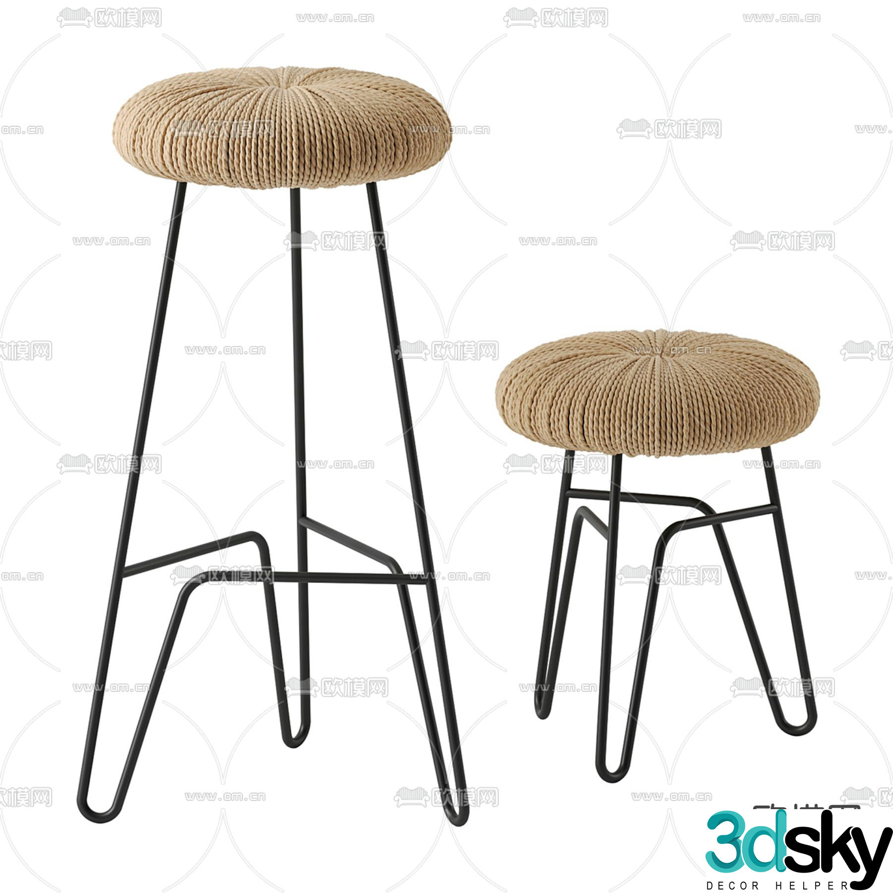 Mogg Chinese bar chair 3d model