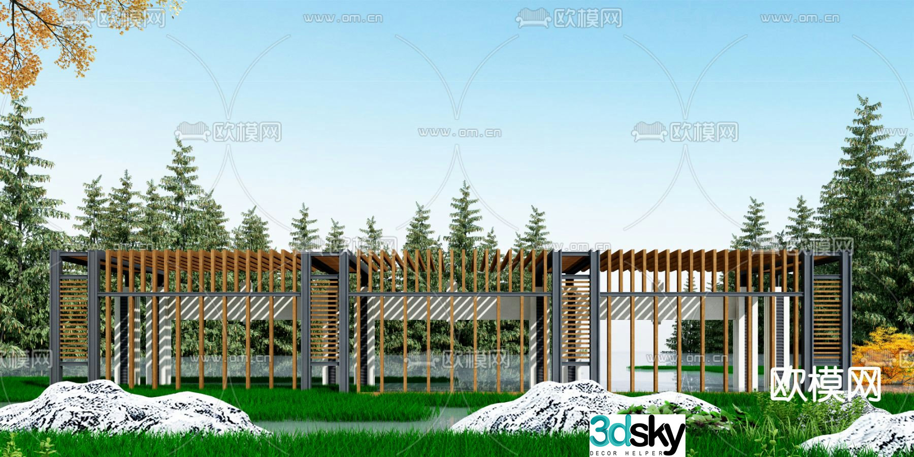 Modern gallery frame 3d model