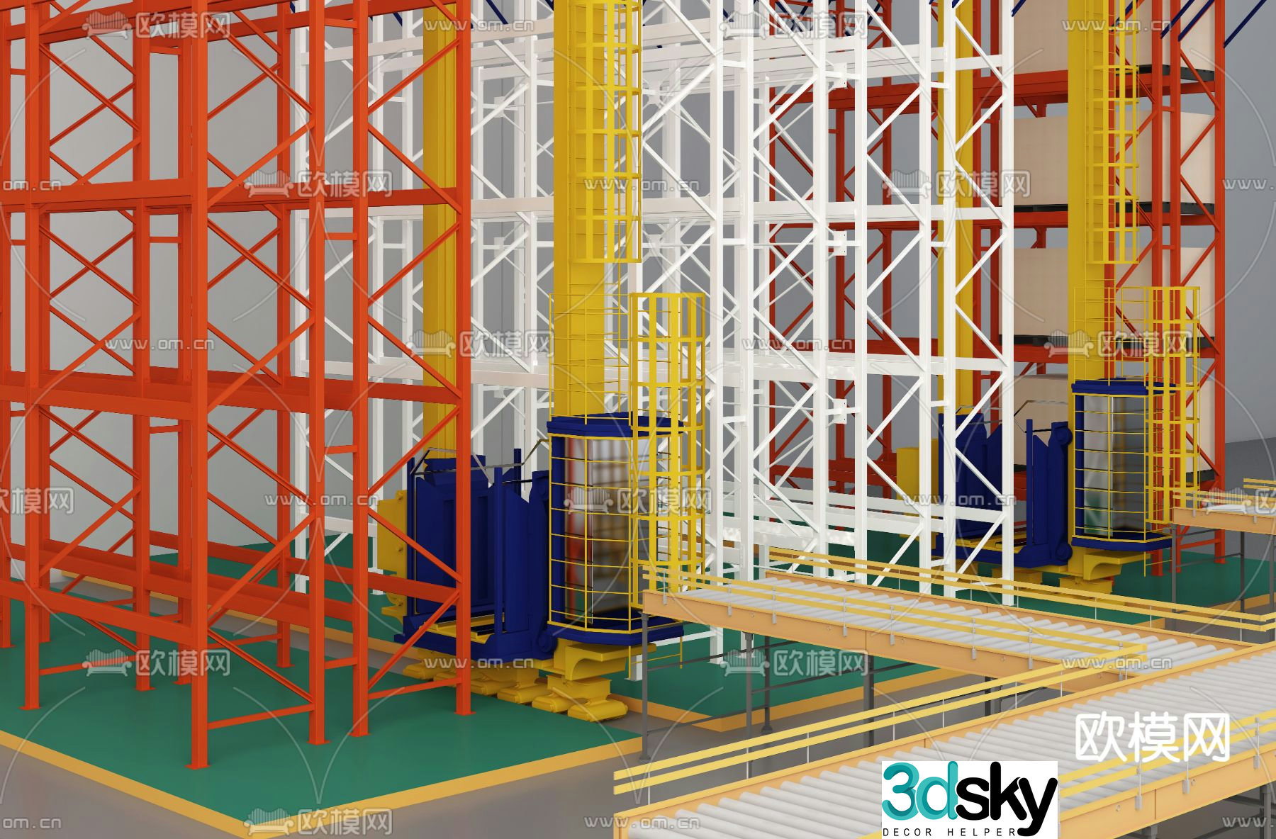 Automated stacker, bin machine, shelf 3D model