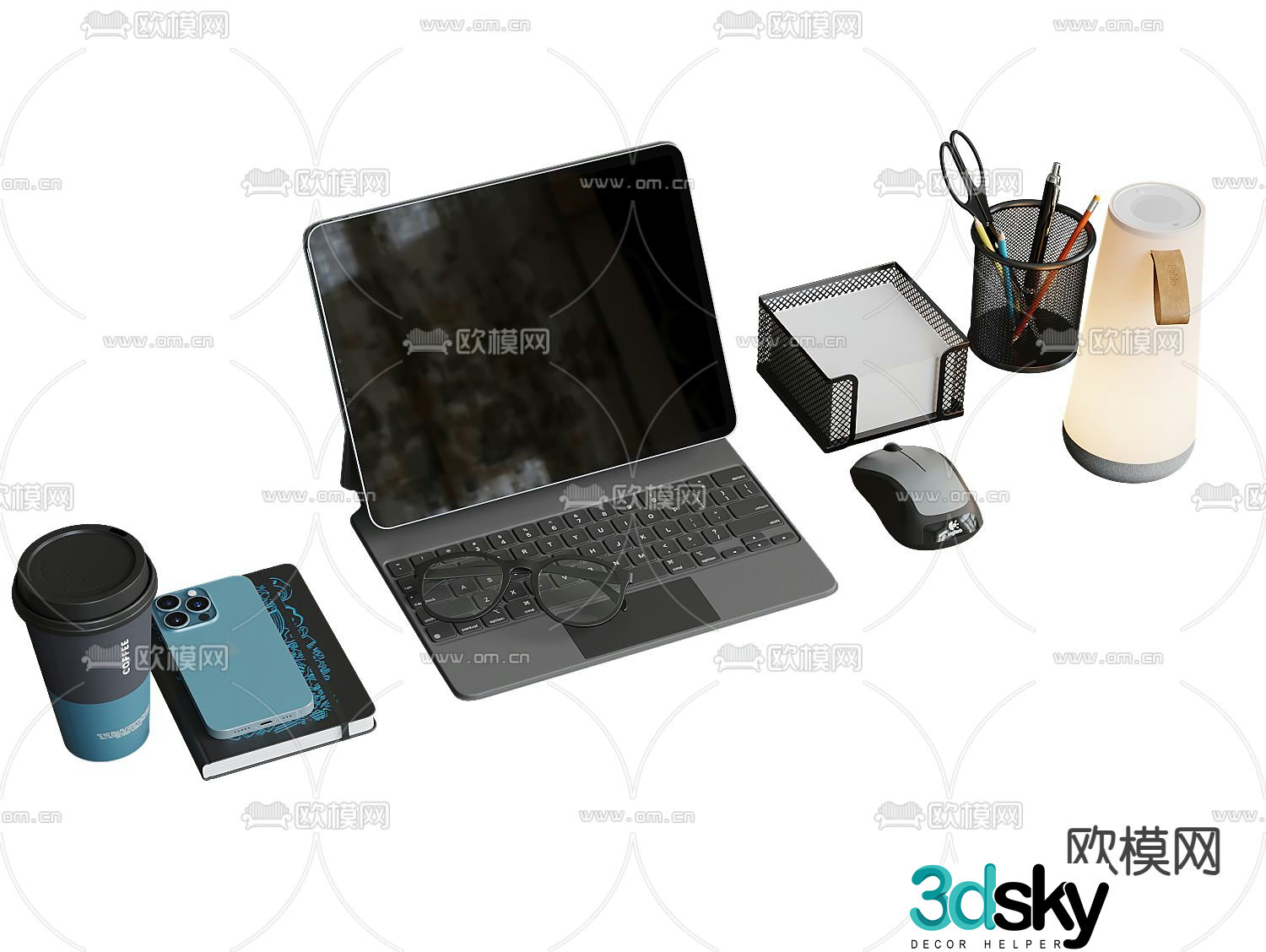 office supplies laptop 3d model