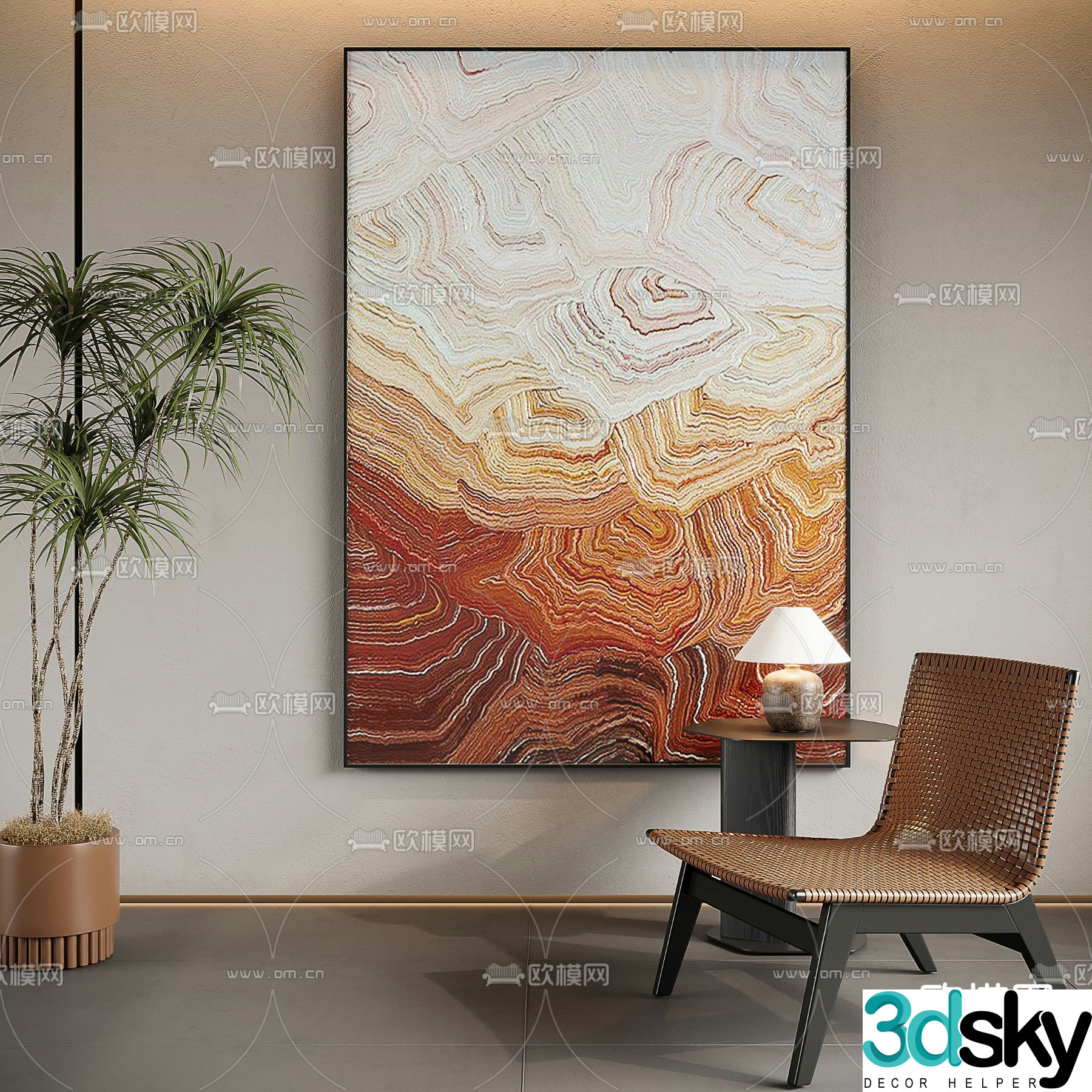 Texture painting Simple painting Abstract painting Decorative painting 3d model
