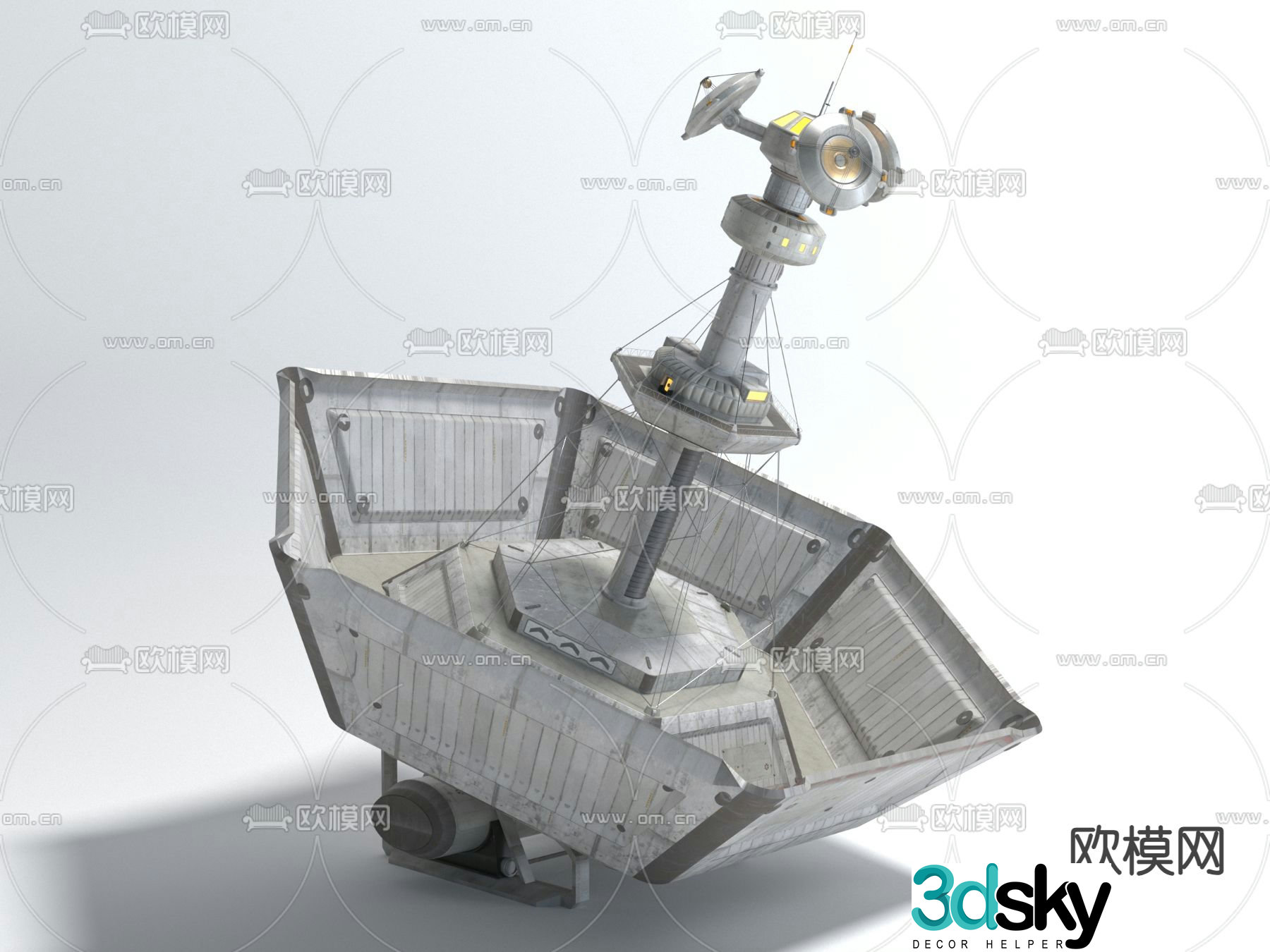 receiver radar transmitter industrial equipment 3d model