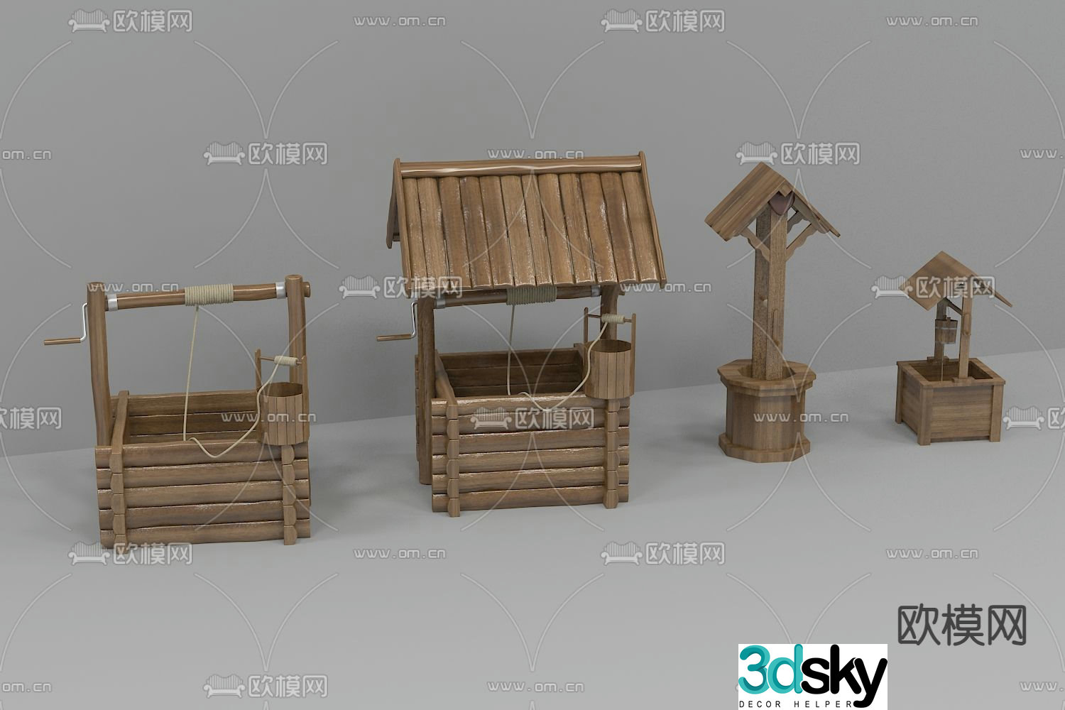 New Chinese style ancient well water well 3D model