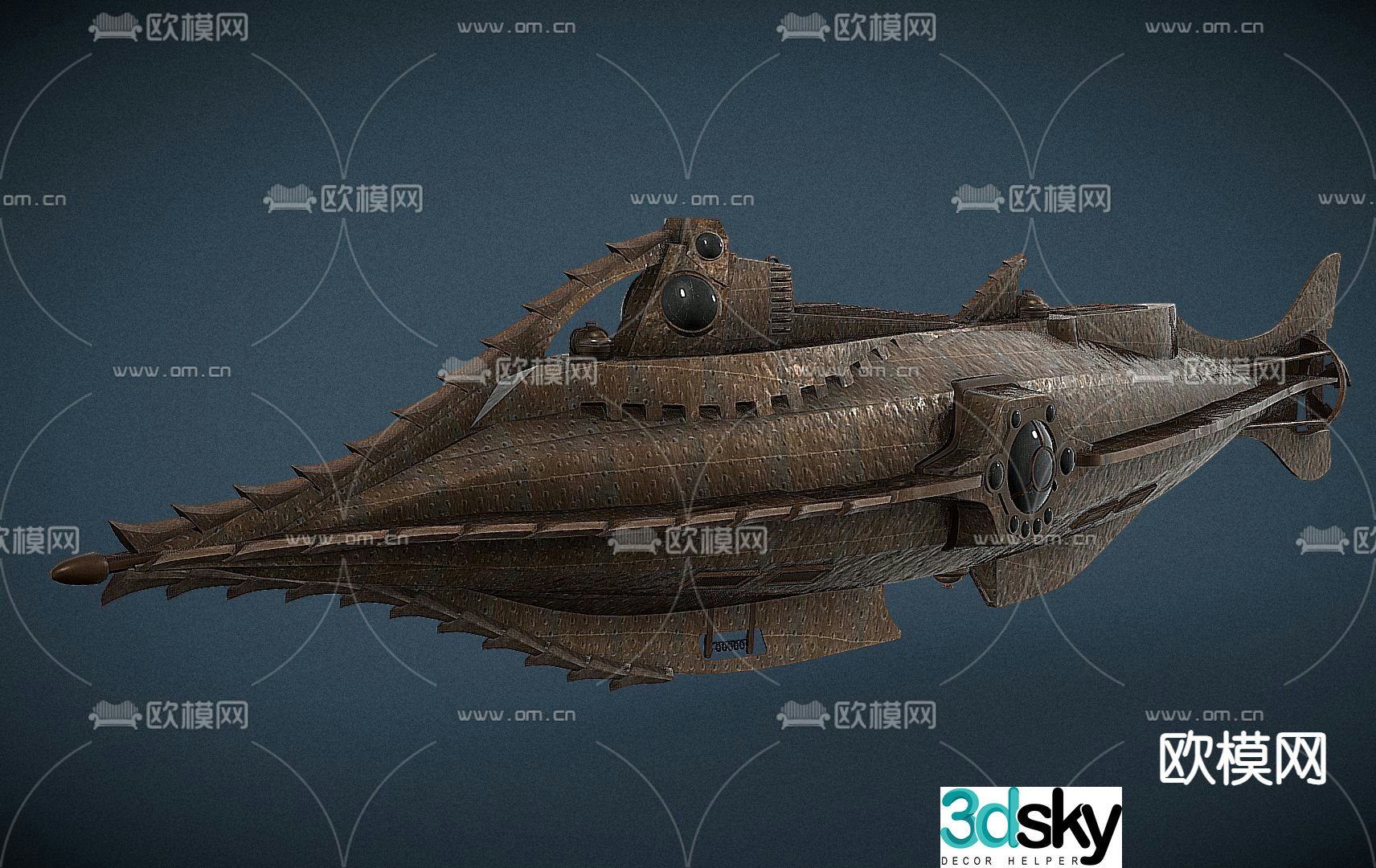 European classical submarine submersible 3d model