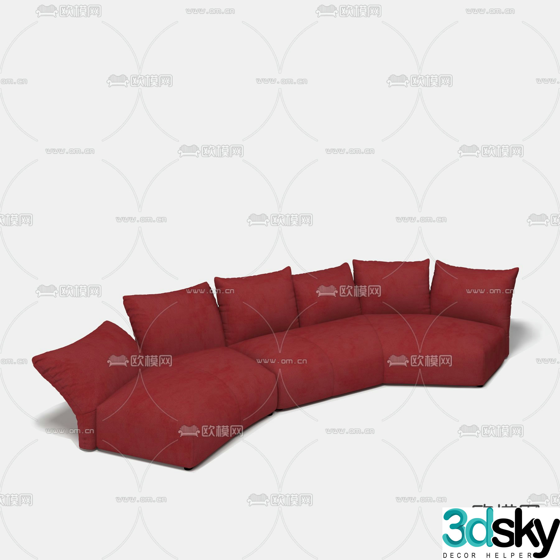 Special shaped sofa petal sofa 3d model