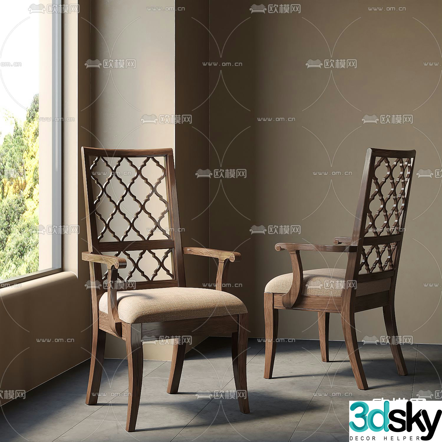 American chair leisure chair 3d model