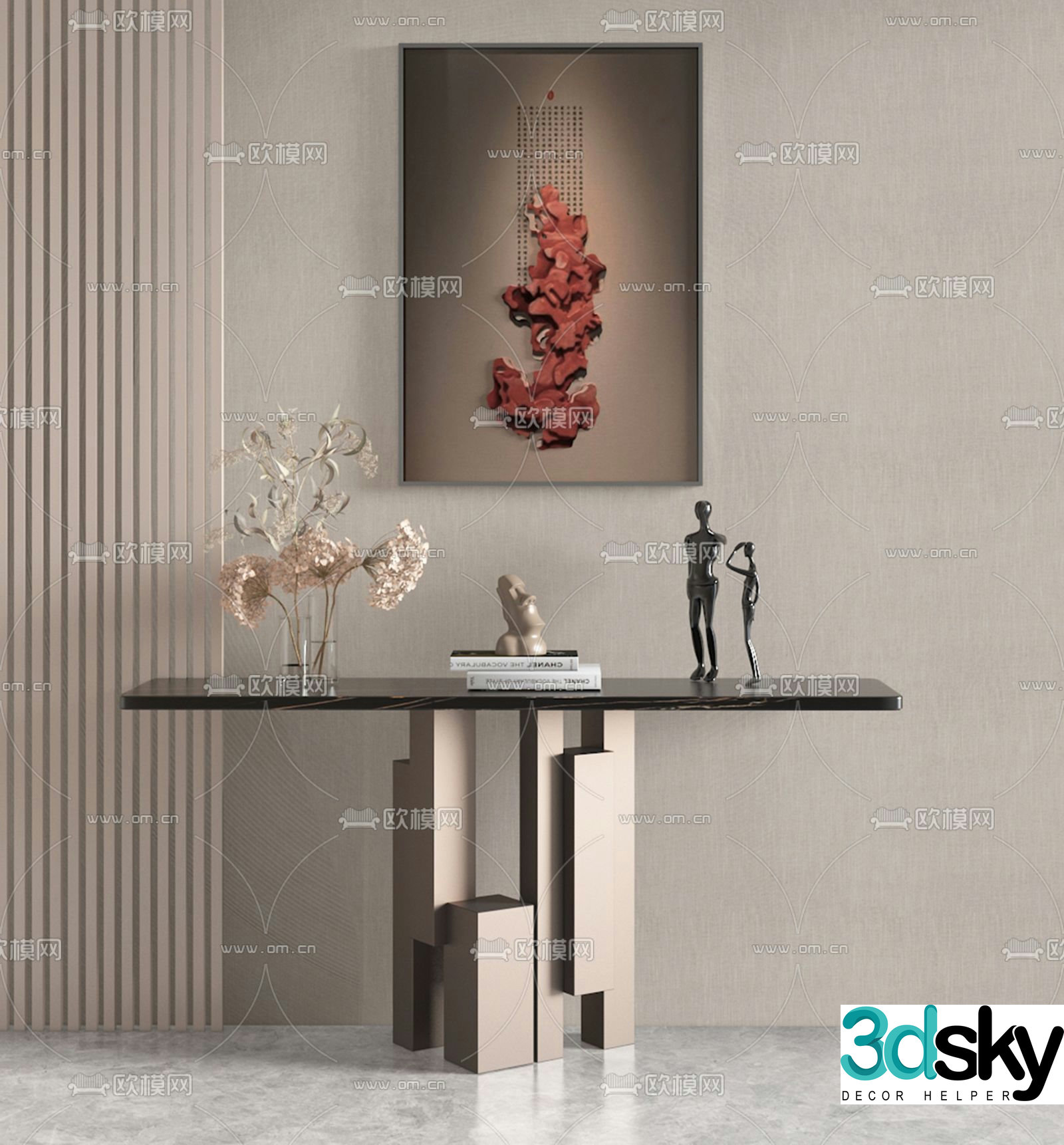New Chinese style end viewing platform 3D model