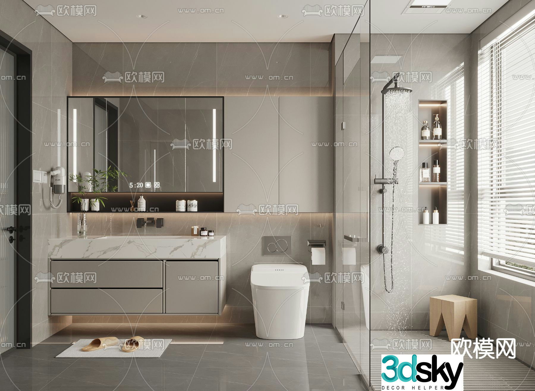 Modern bathroom bathroom 3d model