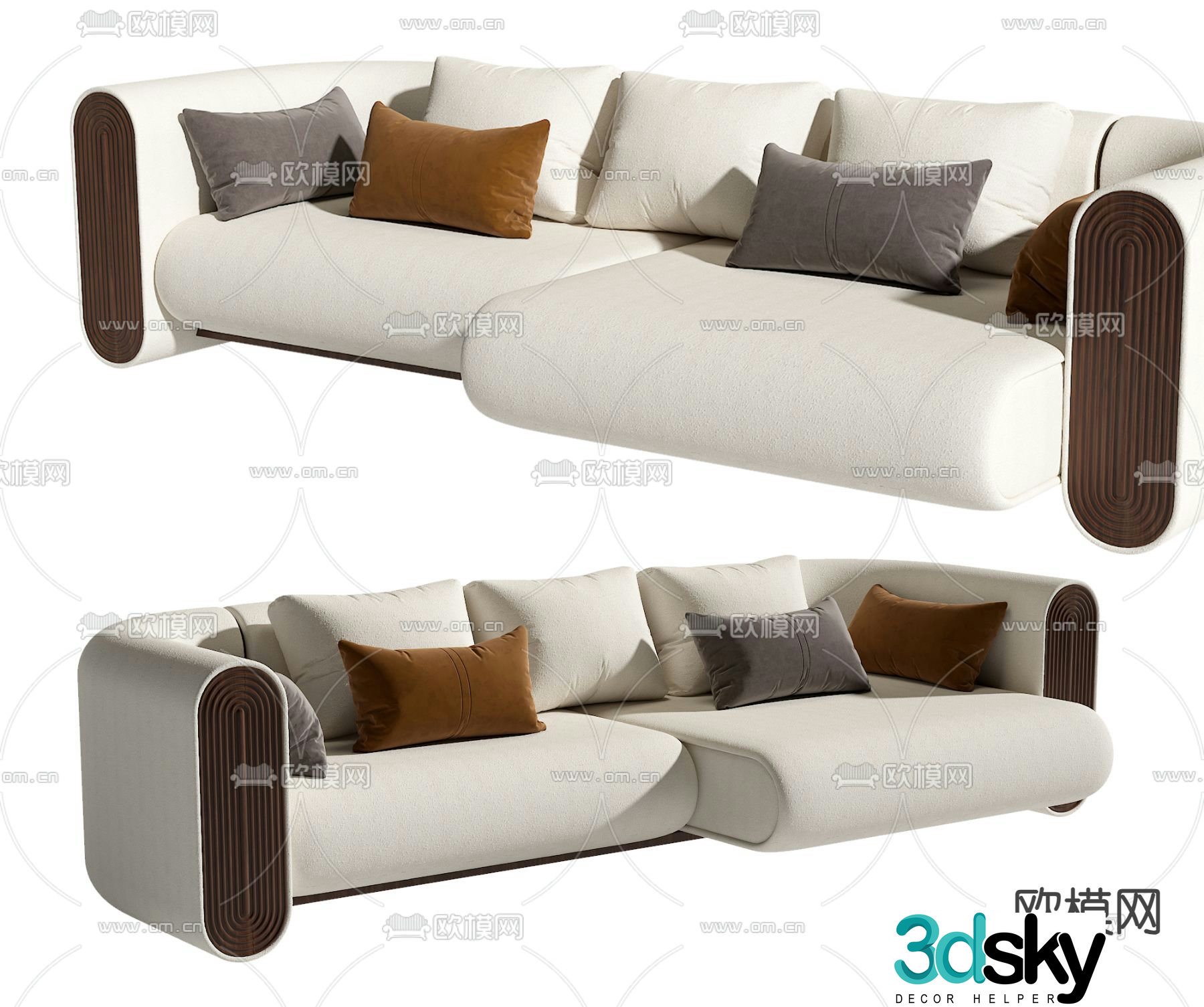 Corner sofa multi-person sofa 3d model
