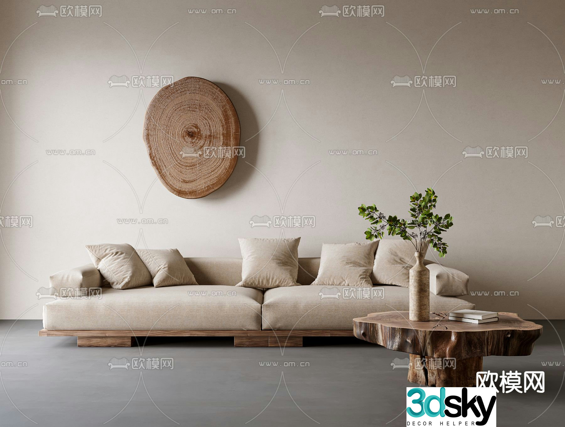 Wabi-sabi loveseat 3d model